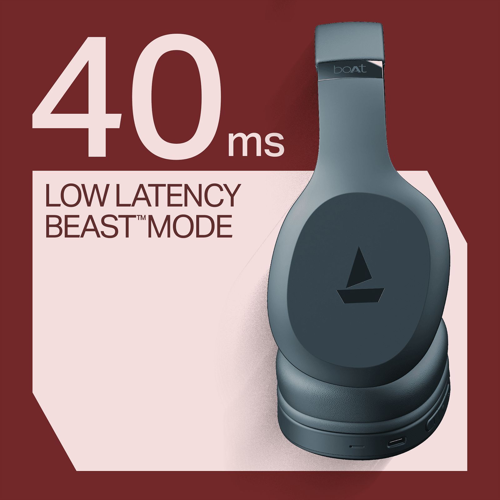 boAt Rockerz 412 Bluetooth Headphone with Mic (60 Hours Playback, Over Ear, Bold Blue)_3