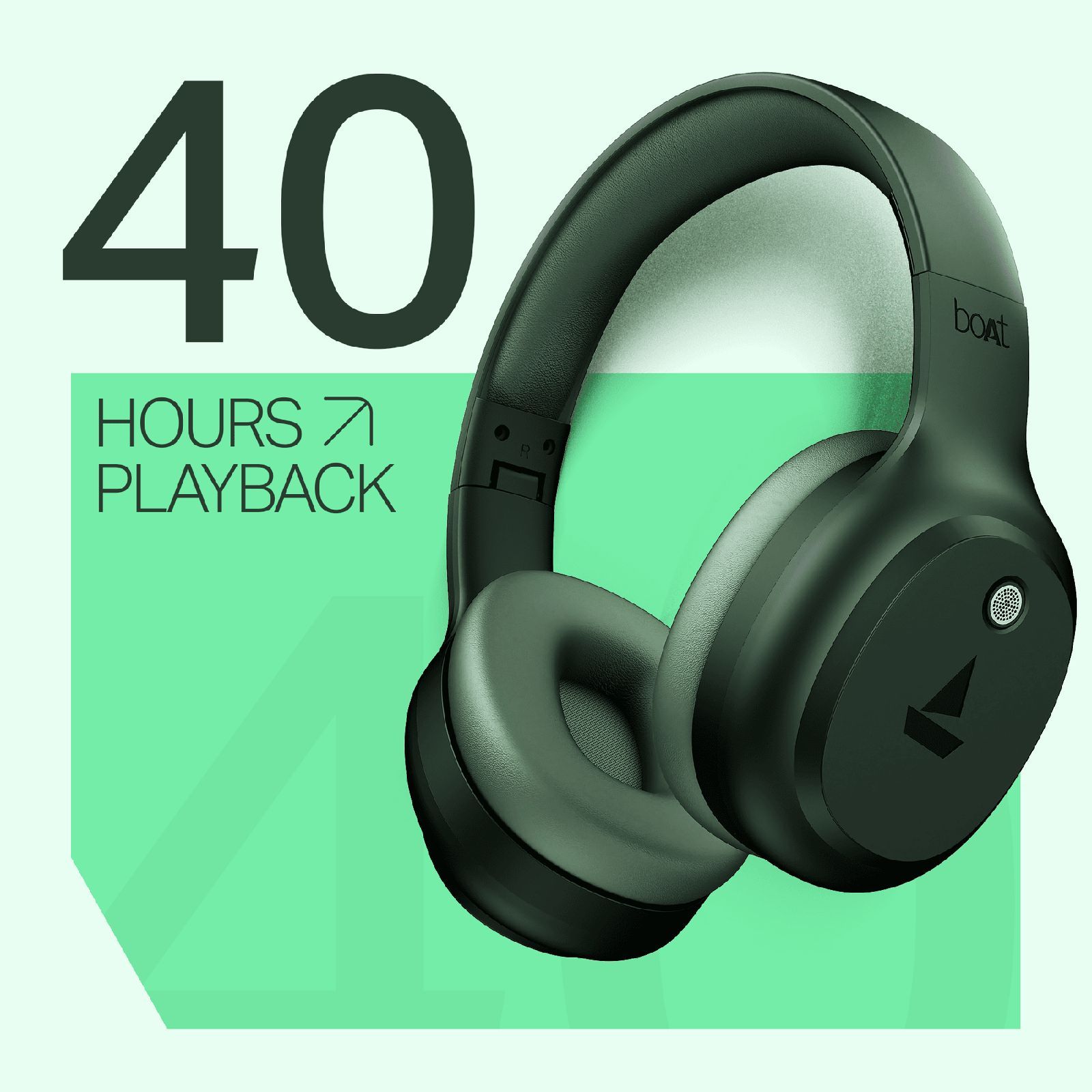 boAt Rockerz 421 Bluetooth Headphone with Mic (60 Hours Playback, Over Ear, Sage Green)_5