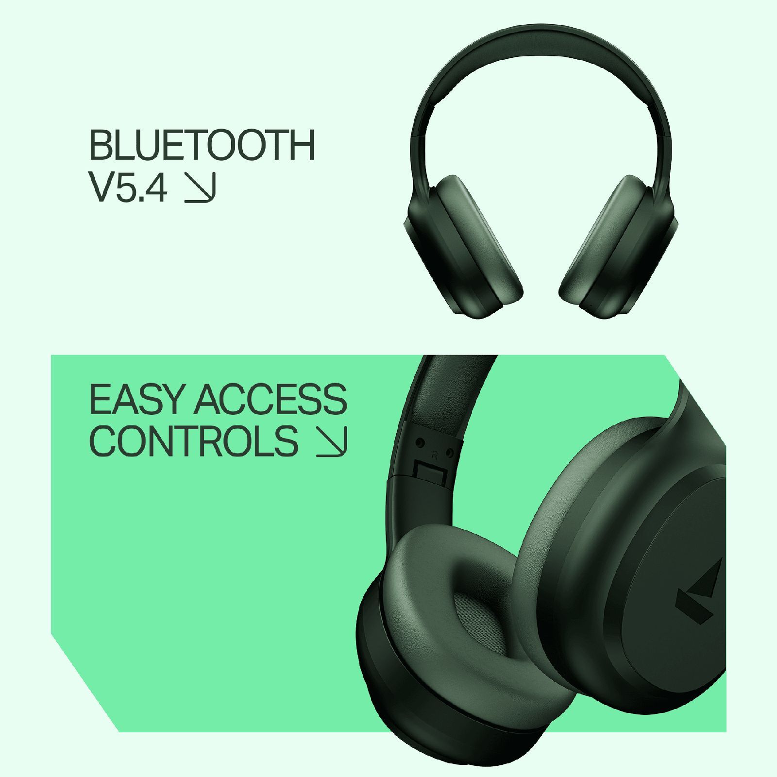 boAt Rockerz 421 Bluetooth Headphone with Mic (60 Hours Playback, Over Ear, Sage Green)_3