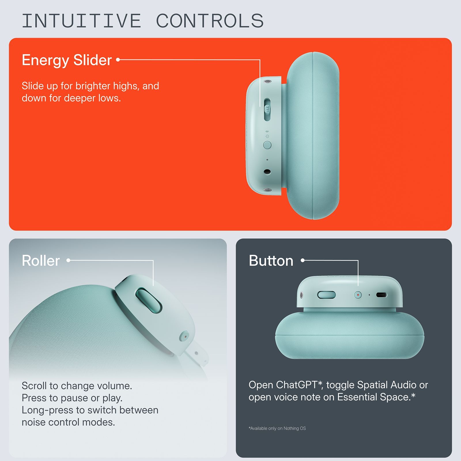 Nothing CMF Headphone Pro A11300011 Bluetooth Headphone with Mic (Hybrid Adaptive Active Noise Cancellation, Over Ear, Light Green_9