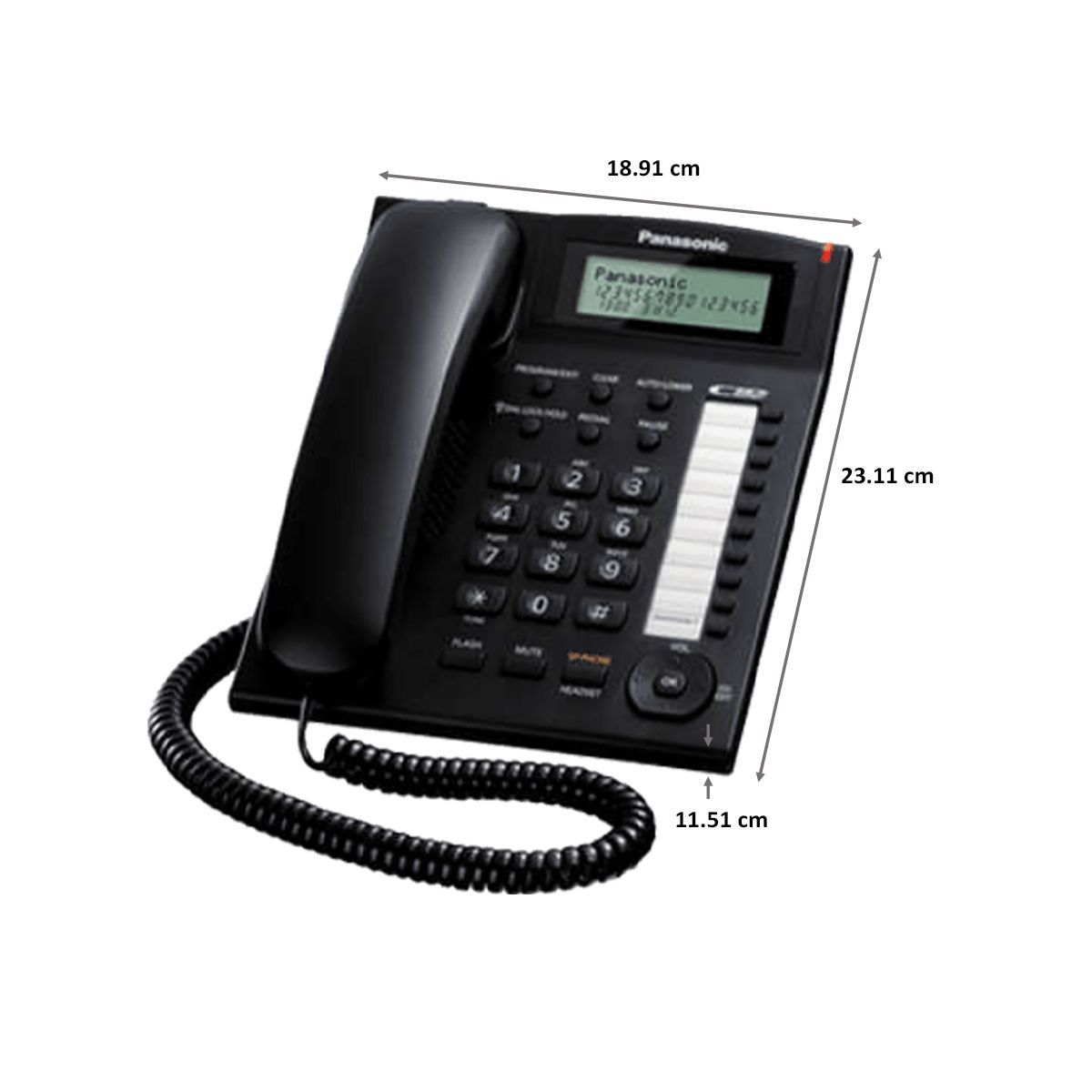 Panasonic Corded Phone (KX-TS880, Black)_2