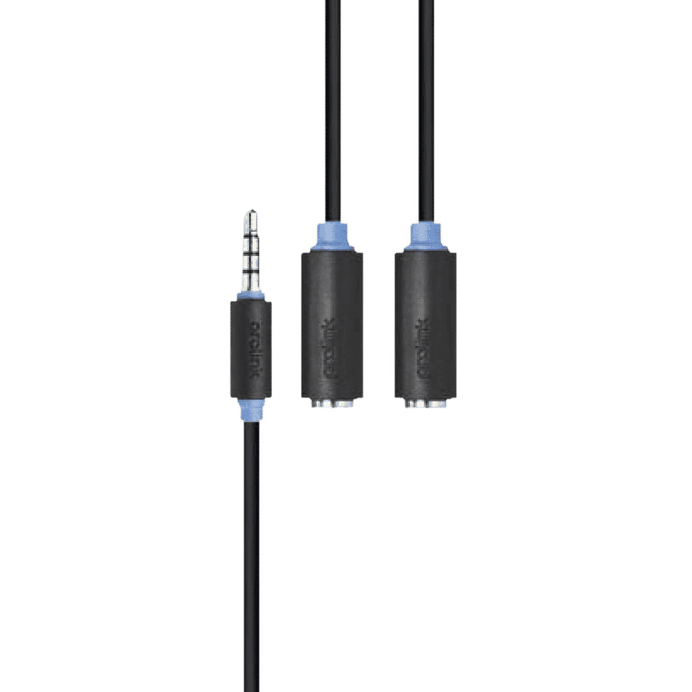 ultraprolink 3.5mm Stereo to 3.5mm Stereo 2-in-1 Cable (Y-Shaped Design, Black)_6