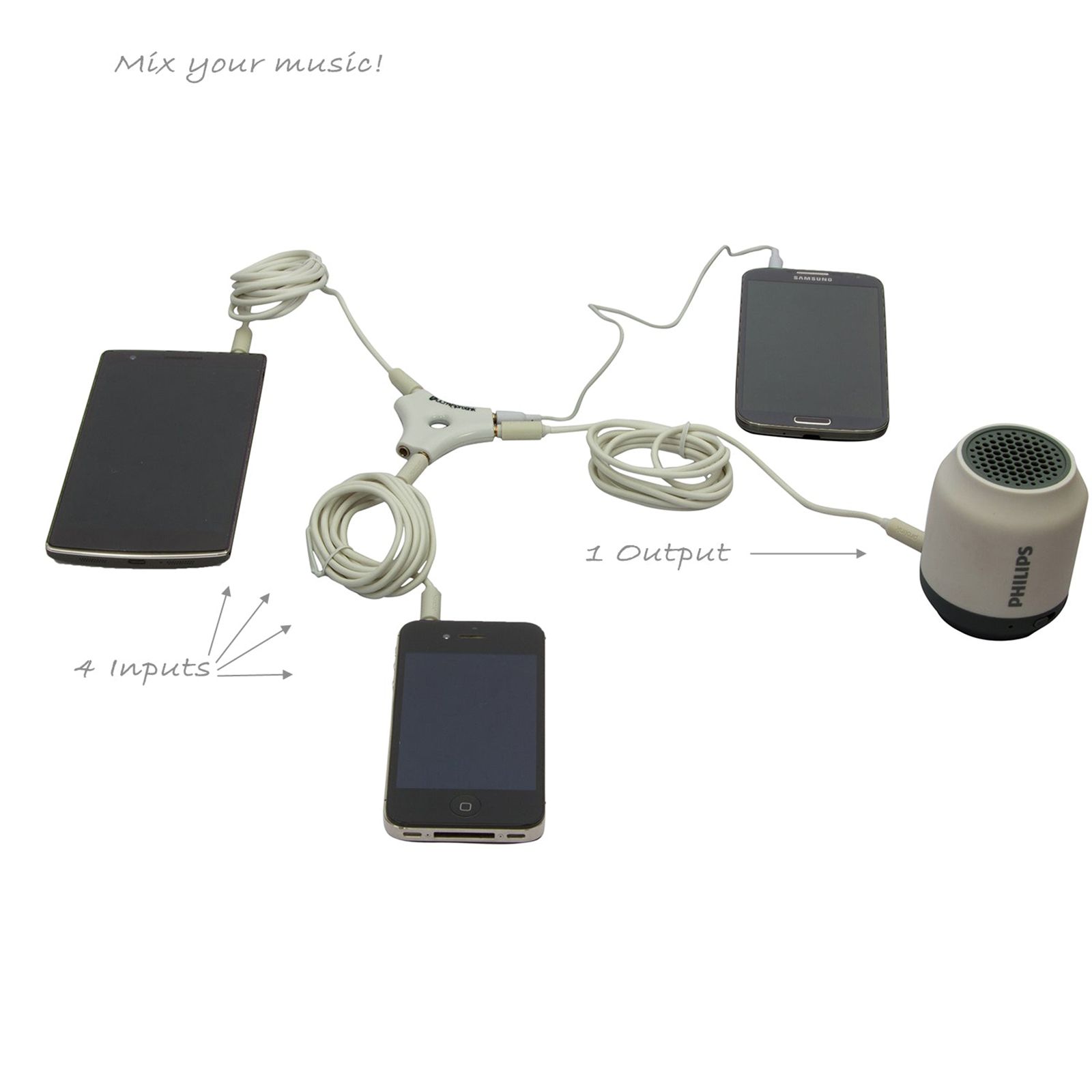 ultraprolink 3.5mm Aux to 3.5mm Aux Splitter (Inbuilt Smart Circuitry, White)_5