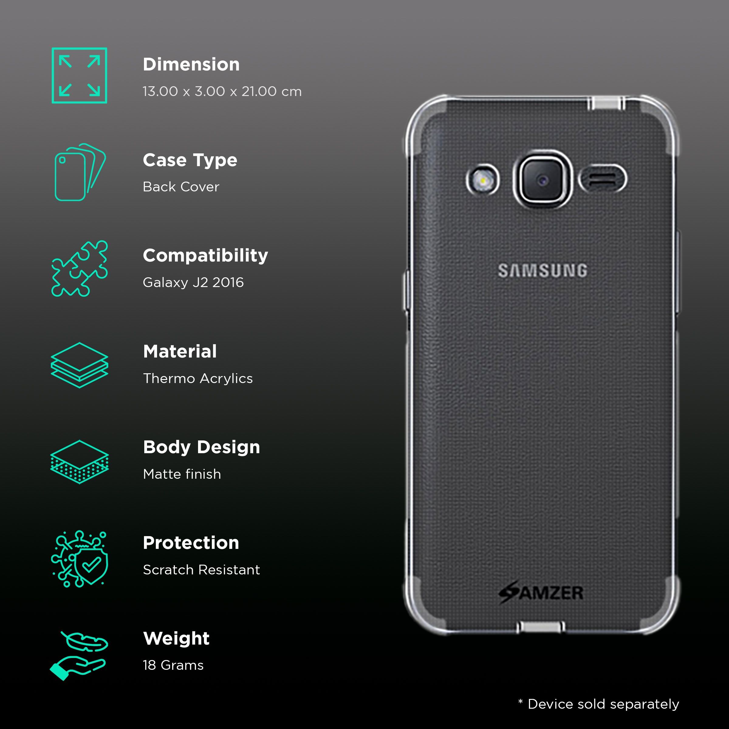 AMZER AMZ98624 Soft TPU Back Cover for Samsung Galaxy J2 (Wear And Tear Protection, Black)_2