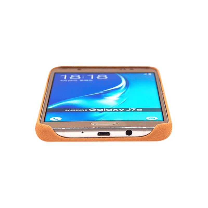 stuffcool Aristo Leather Back Cover for Samsung Galaxy J7 (Camera Protection, Light Brown)_6