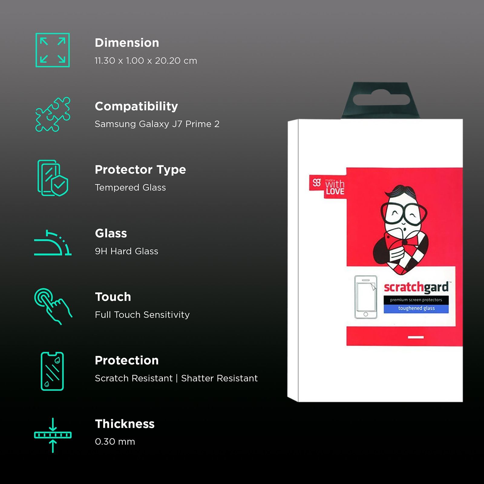 scratchgard TGJ7PRM Tempered Glass for Samsung Galaxy J7 Prime 2 (Scratch Resistant)_3