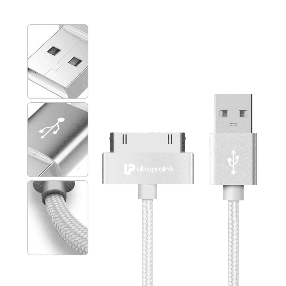 ultraprolink iDock Type A to 30 pin 4.95 Feet (1.5 M) Cable (Tangle-free Design, Silver)_3