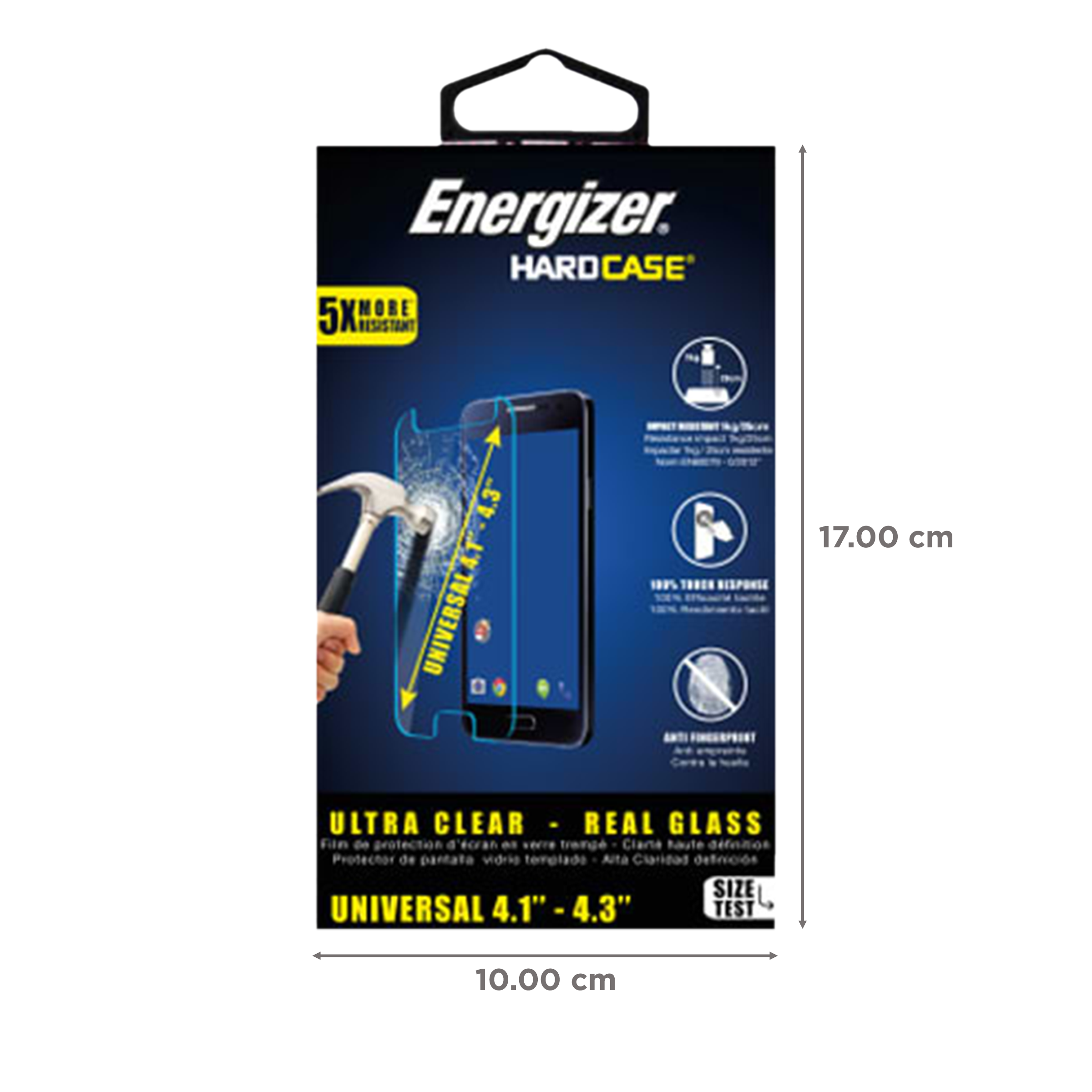 Energizer Universal Tempered Glass Screen Guard for Mobiles (Fingerprint Resistant)_2