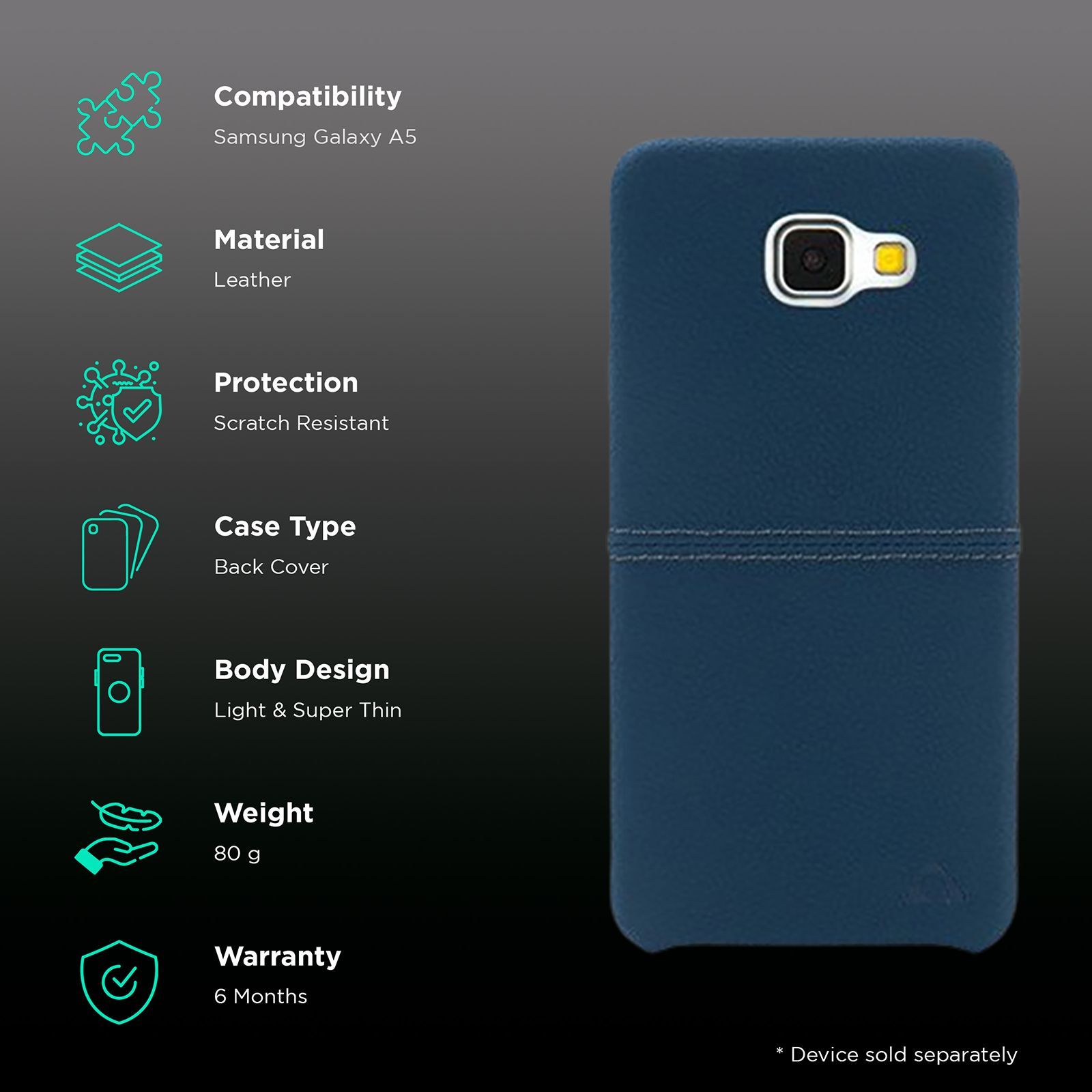 stuffcool Aristo Leather Back Cover for Samsung Galaxy A5 (Camera Protection, Multicolor)_2