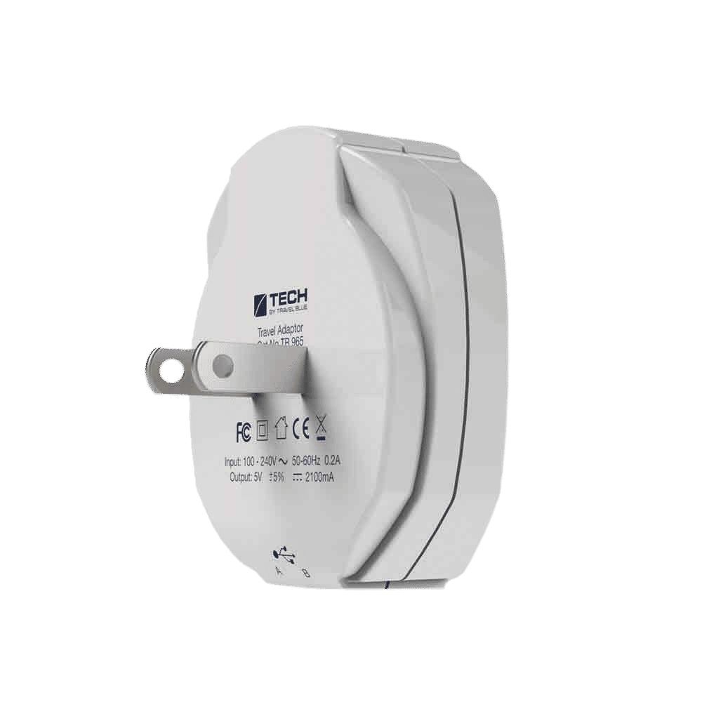 TRAVEL BLUE 2.1 Amp Dual USB Wall Charger (965, White)_8