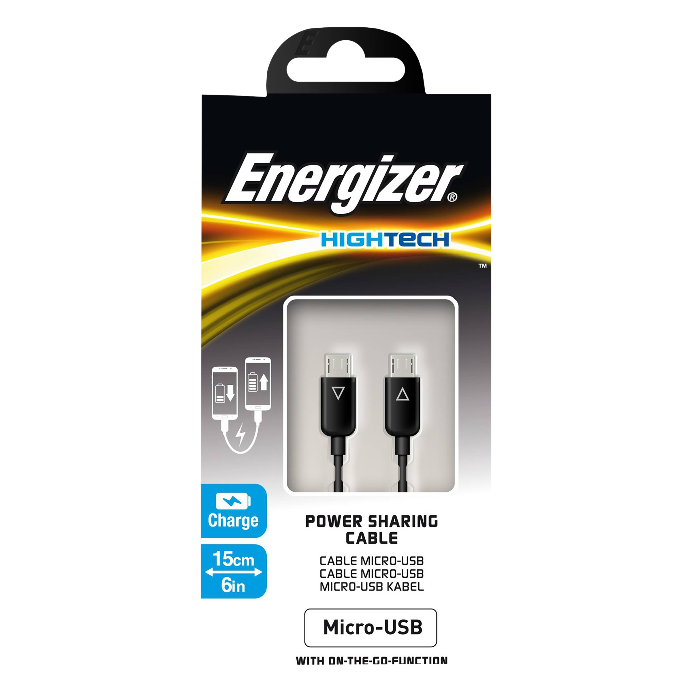 Energizer Micro USB to Micro USB 0.4 Feet (0.15M) Cable (Compact & Lightweight, Black)_4