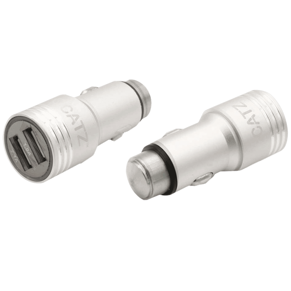 Brilyant 2 Ampere 2 USB Ports Car Charging Adapter (Compact Design, CZ-CC2-SV, Silver)_3