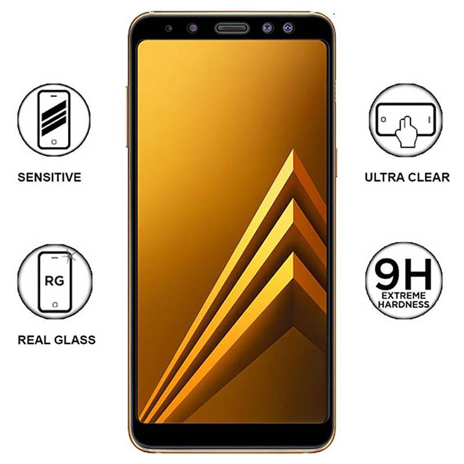 stuffcool Puretuff Tempered Glass for Samsung Galaxy A8 (Scratch Resistant Design)_7