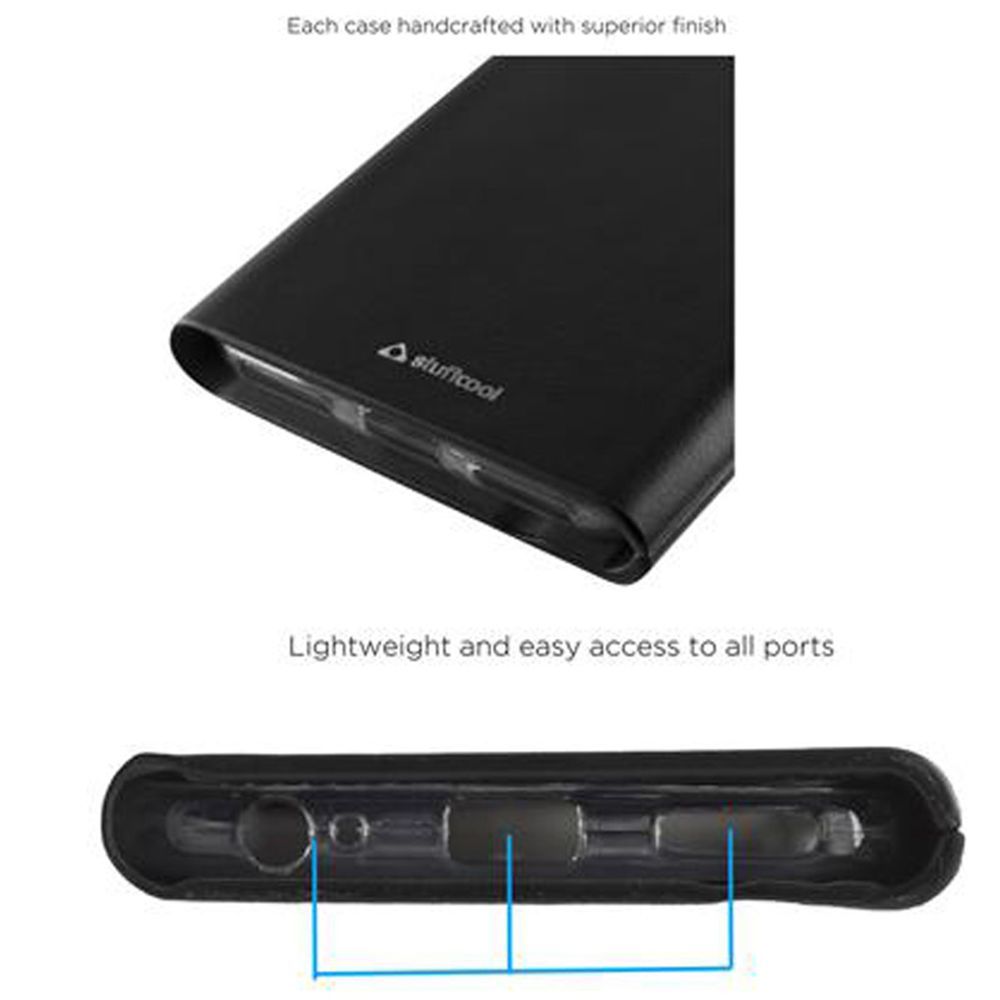 stuffcool Flipit Soft Polyurethane Leather Flip Cover for vivo V7 (Built-in Magnetic Flip Closure Lock, Black)_5