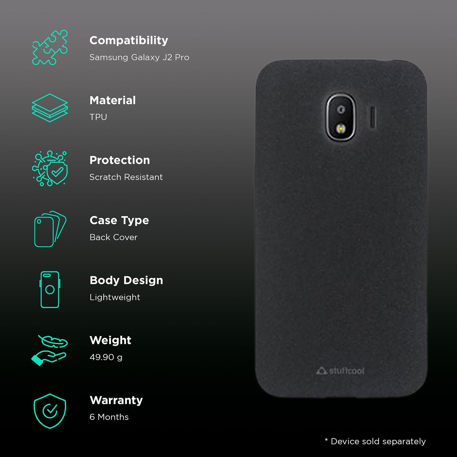 stuffcool Sable Sandy TPU Back Cover for Samsung Galaxy J2 Pro (Camera Protection, Multicolor)_2