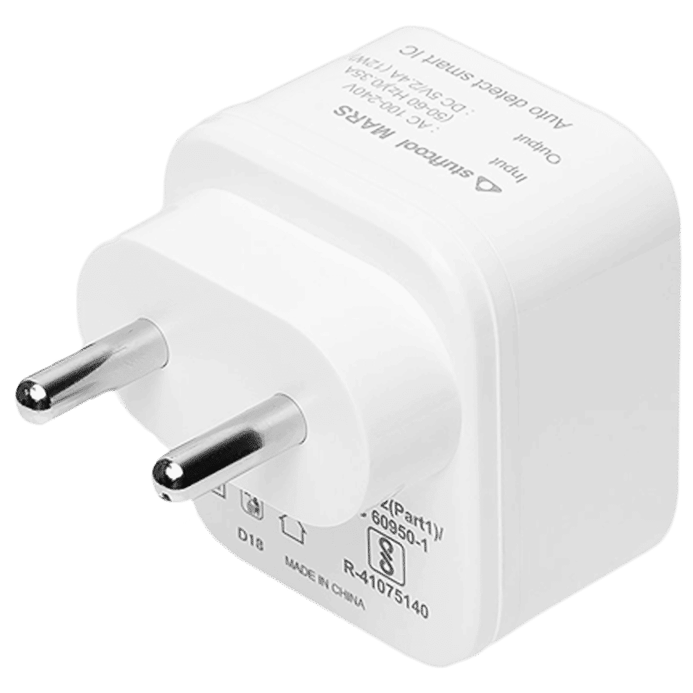 stuffcool Mars 2.4 Amp Dual USB Wall Charging Adapter (WCMARS-WHT, White)_10