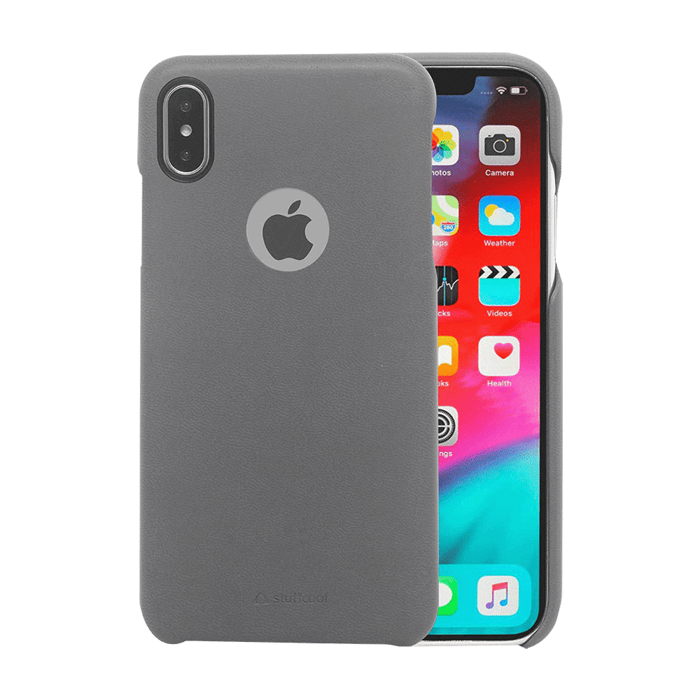 stuffcool Joli Faux Leather Back Cover for Apple iPhone XS Max (Wireless Charging Compatible, Grey)_1