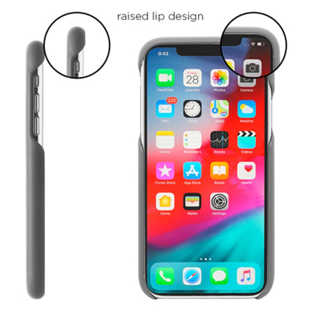 stuffcool Joli Faux Leather Back Cover for Apple iPhone XS Max (Wireless Charging Compatible, Grey)_5