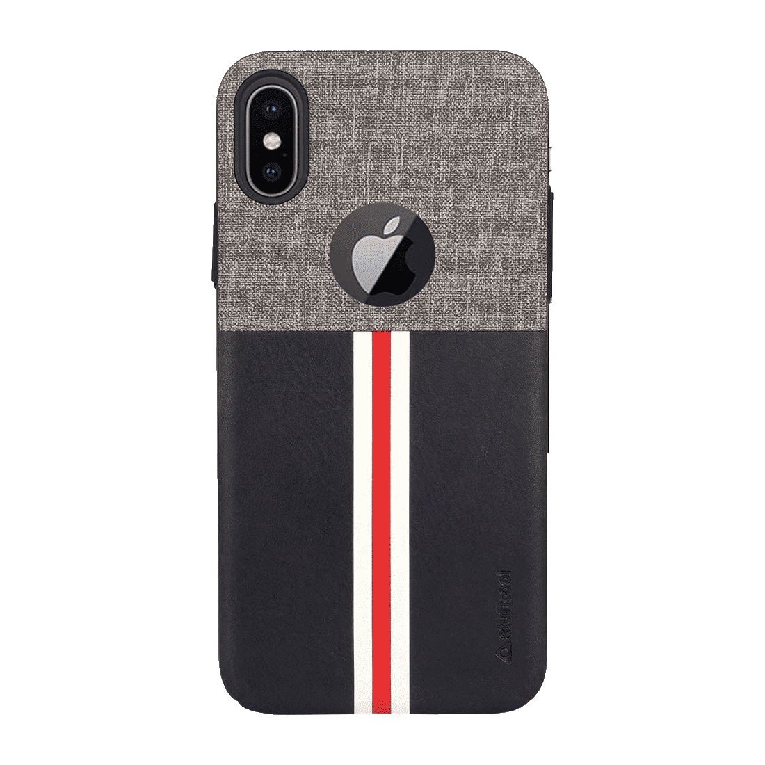 stuffcool Eto Sport PU Leather Back Cover for Apple iPhone XS Max (Camera Protection, Black and Grey)_3