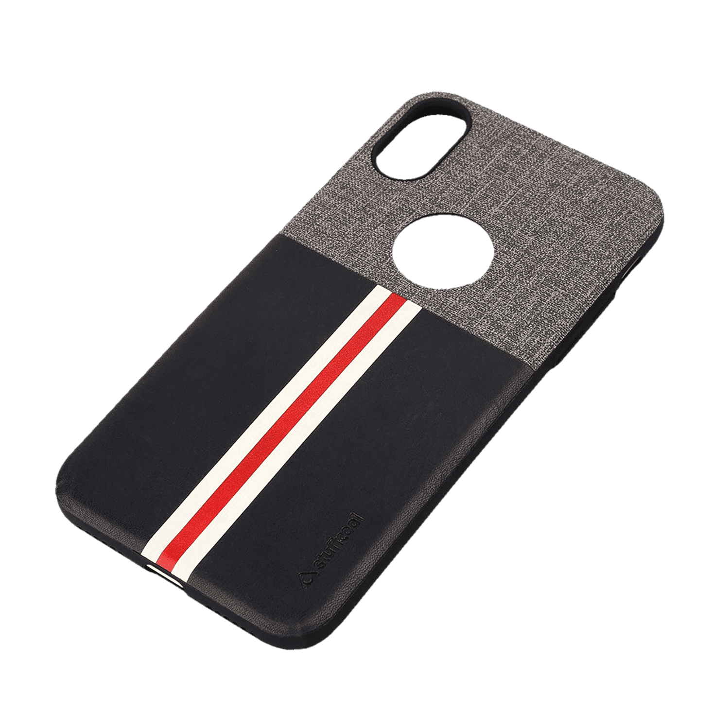 stuffcool Eto Sport PU Leather Back Cover for Apple iPhone XS Max (Camera Protection, Black and Grey)_5