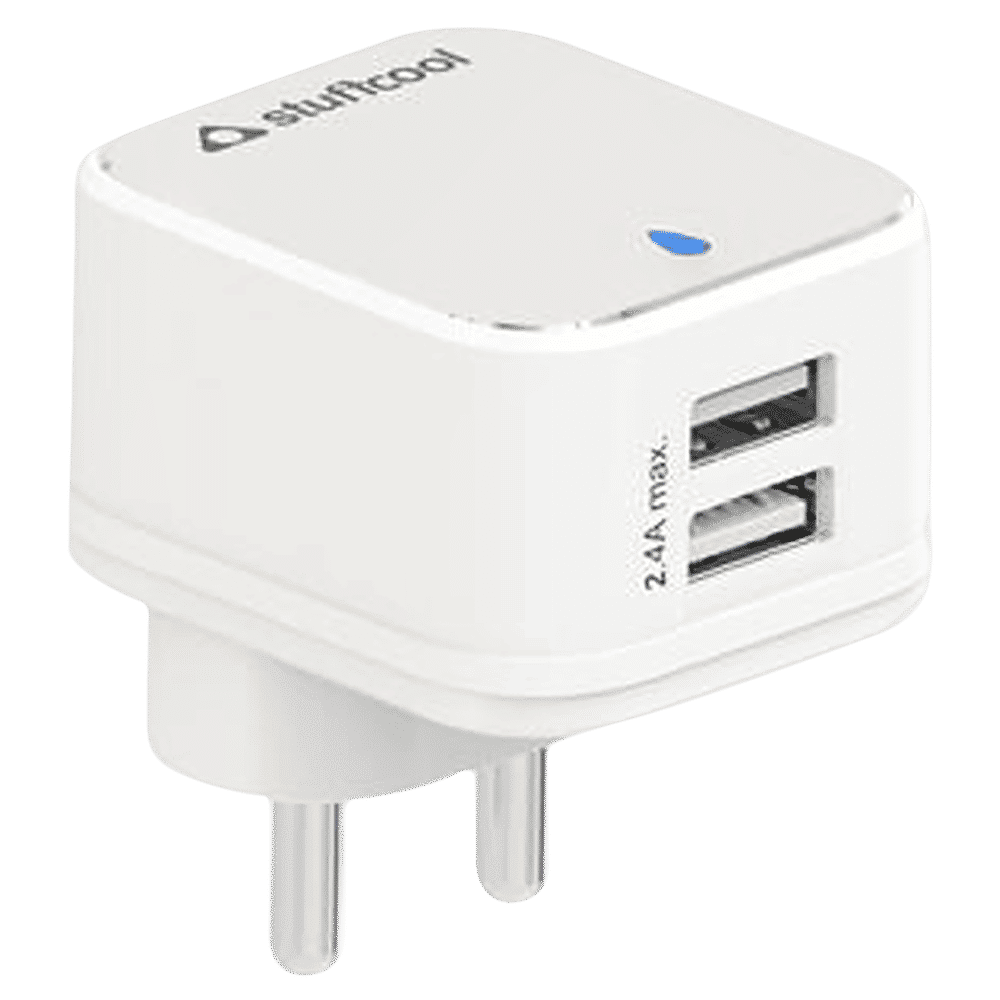 stuffcool Charge It 2.4 Amp Dual USB Wall Charging Adapter with 100 cm microUSB Cable (HKMARSMI-WHT, White)_11