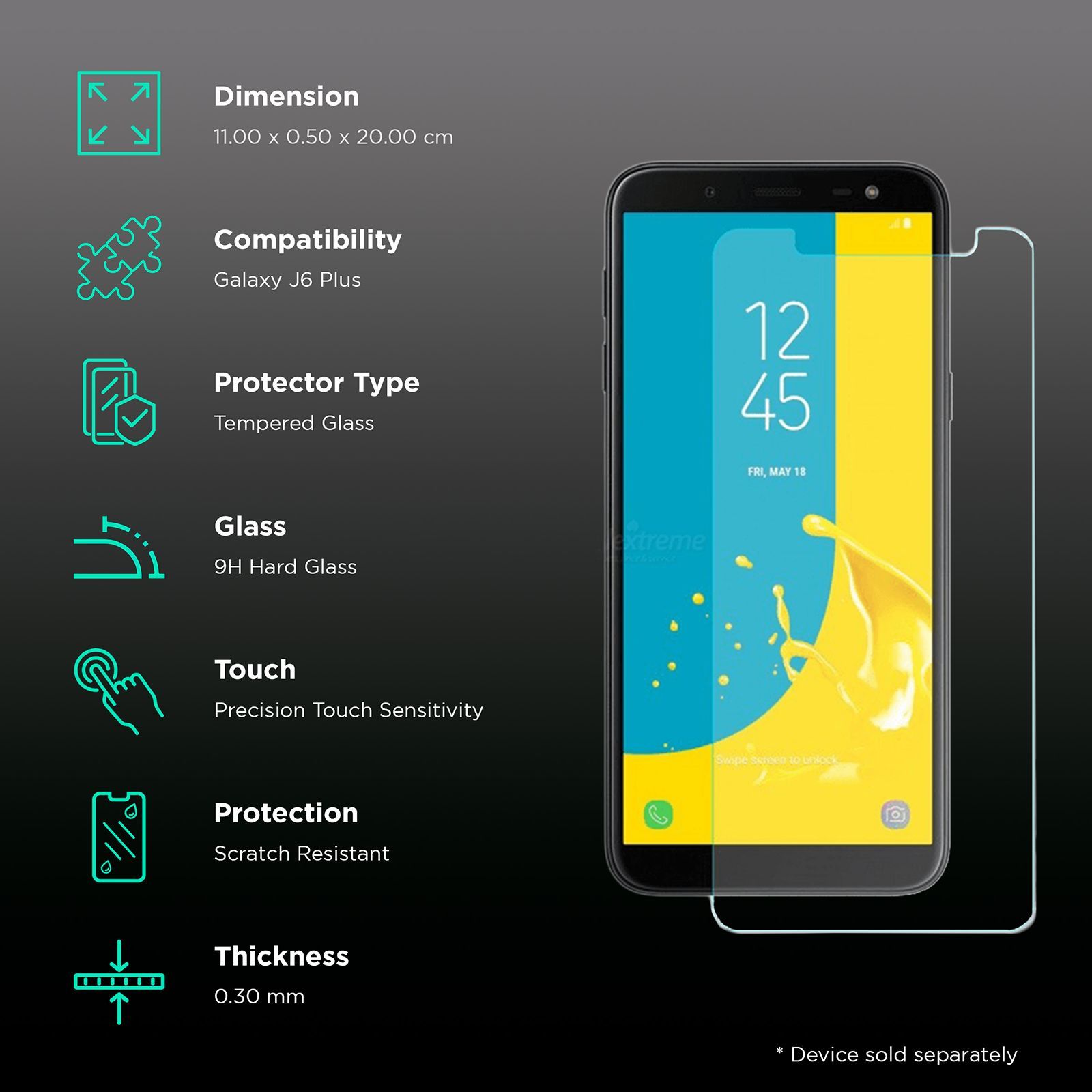 scratchgard TGS Tempered Glass for Samsung Galaxy J6 Plus (Full Touch Sensitivity) scratchgard TGS Tempered Glass for Samsung Galaxy J6 Plus (Full Touch Sensitivity)_3