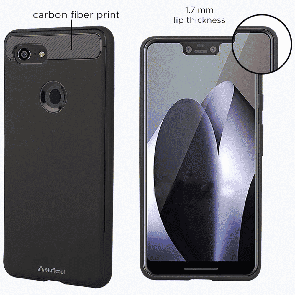 stuffcool Armour Polyurethane Back Cover for Google Pixel 3 (Camera Protection, Black)_7