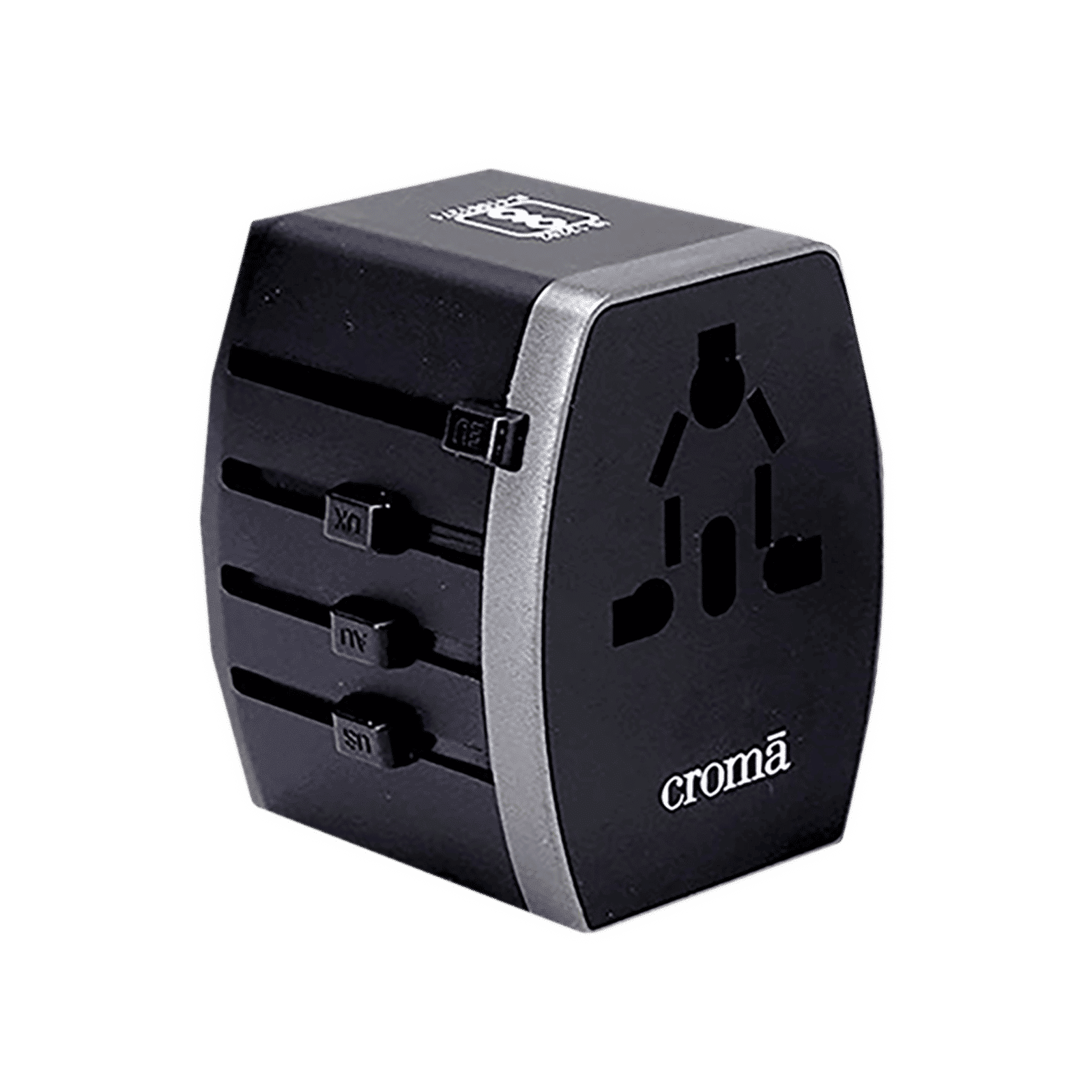 Croma Type A & Type C 4-Port Charger (Adapter Only, AC Outlet With Safety Shutter, Black)_1