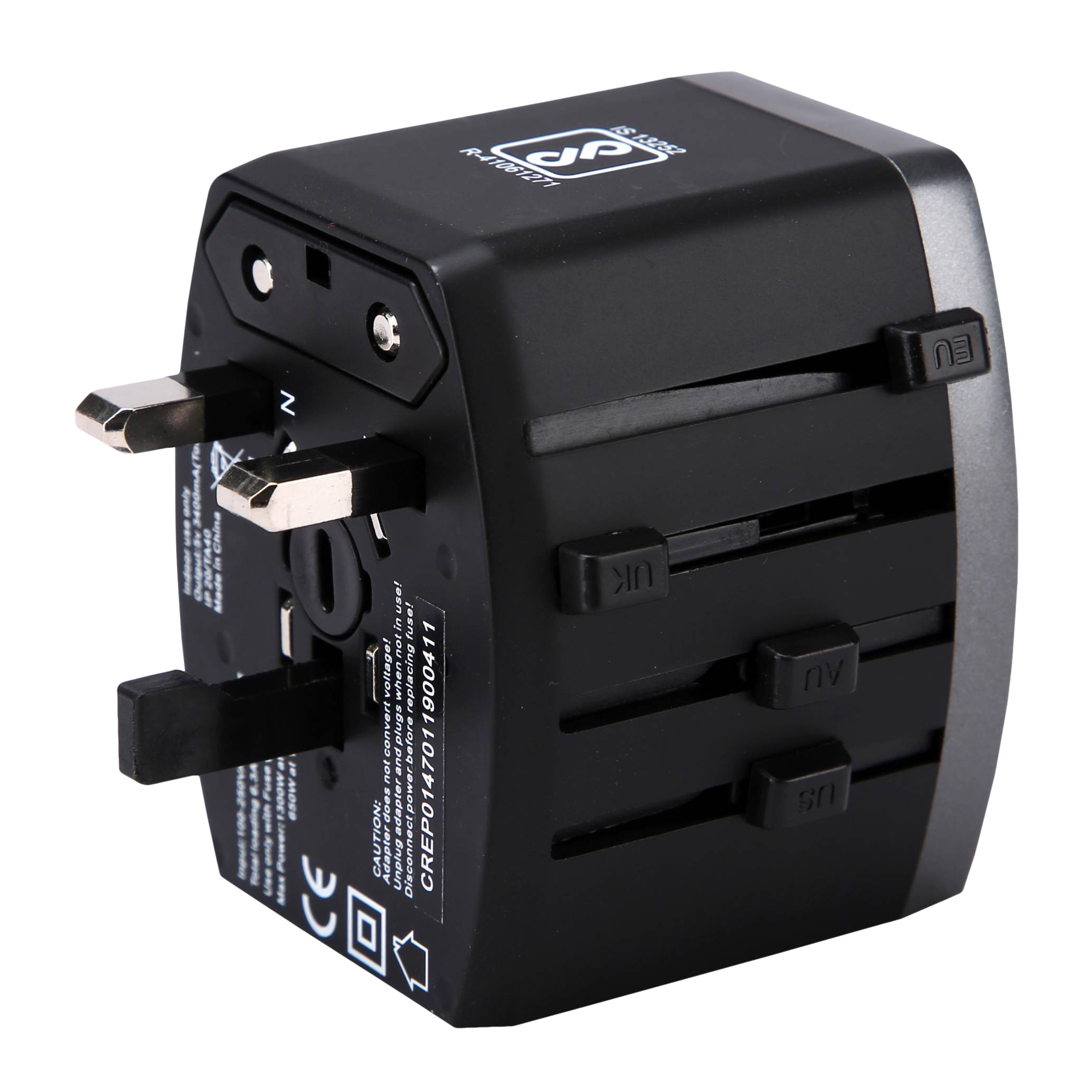 Croma Type A & Type C 4-Port Charger (Adapter Only, AC Outlet With Safety Shutter, Black)_6