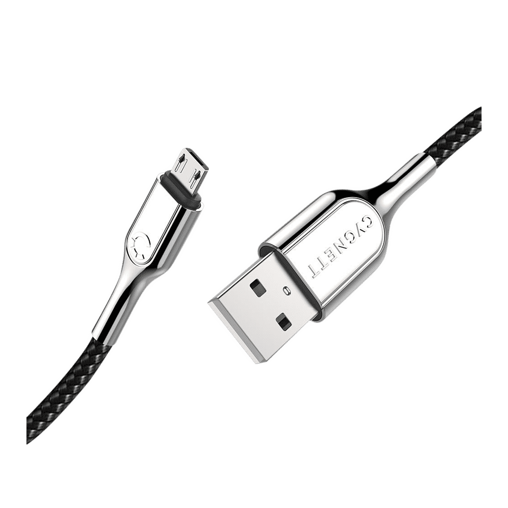 CYGNETT Armoured Type A to Micro USB 6.5 Feet (2M) Cable (Double Braided Nylon, Black)_8