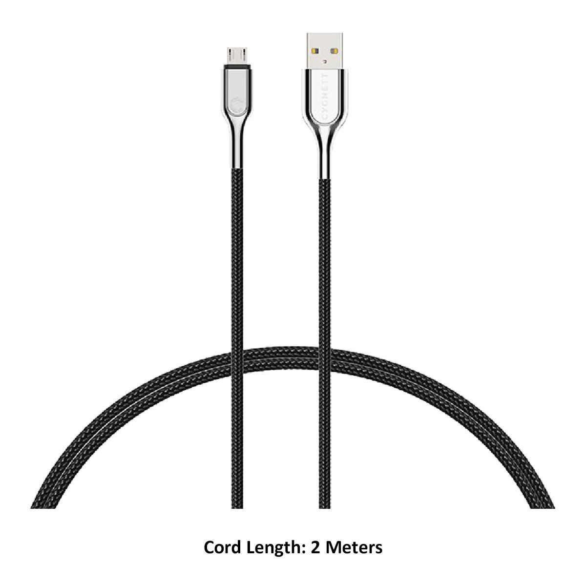 CYGNETT Armoured Type A to Micro USB 6.5 Feet (2M) Cable (Double Braided Nylon, Black)_13