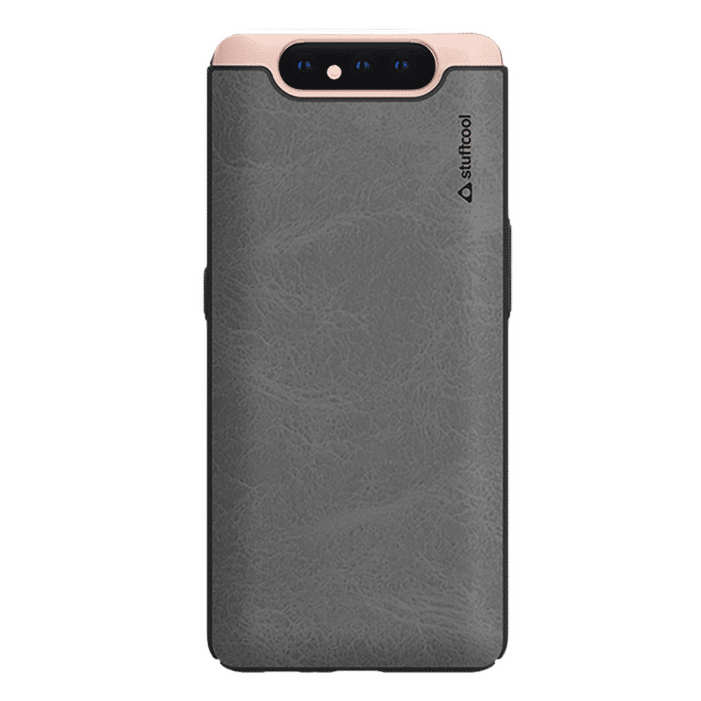 stuffcool Rego PU Leather Back Cover for SAMSUNG Galaxy A80 (Wireless Charging Compatible, Black)_9