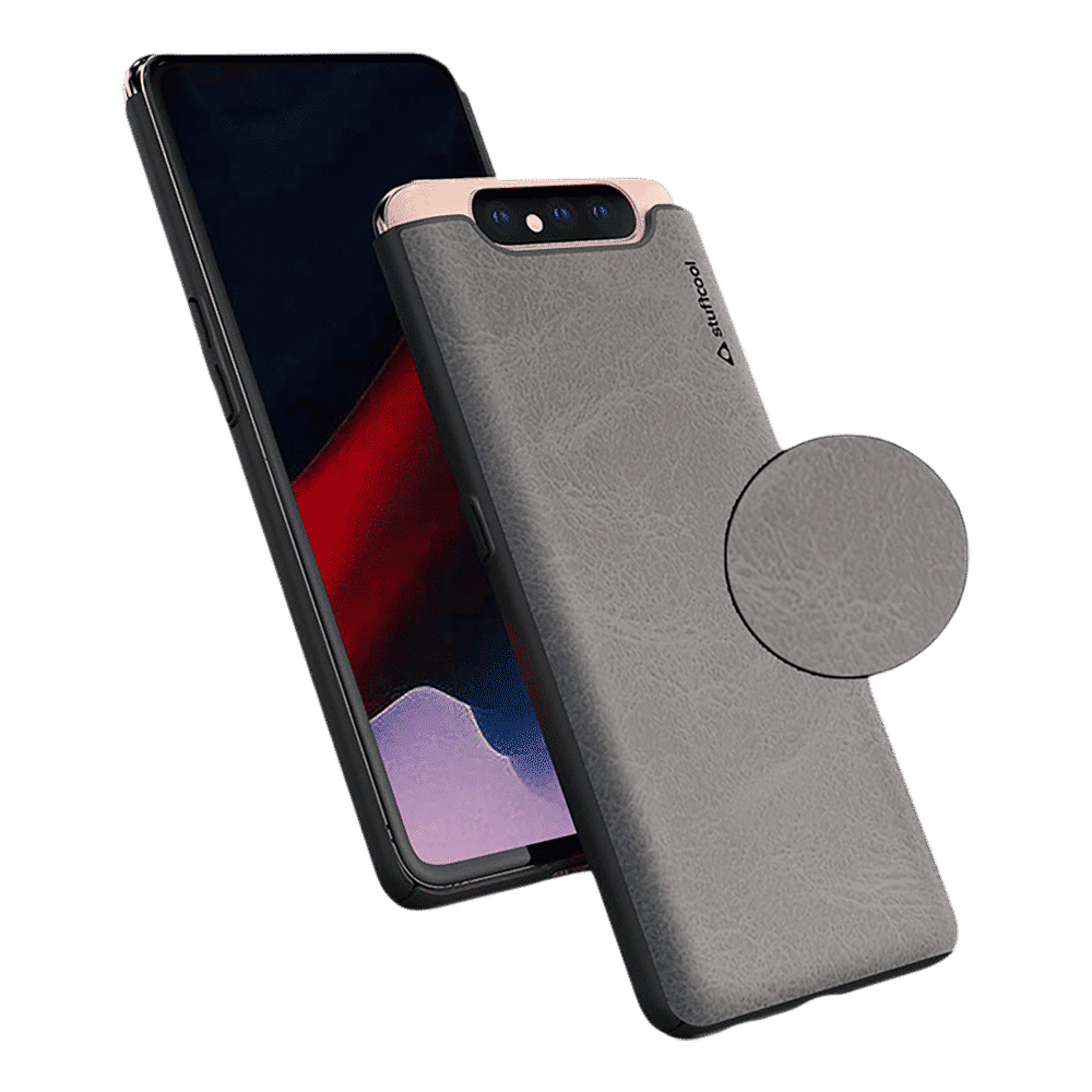 stuffcool Rego PU Leather Back Cover for SAMSUNG Galaxy A80 (Wireless Charging Compatible, Black)_6