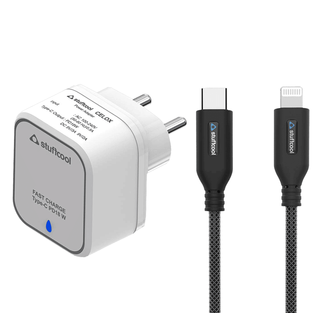 stuffcool Celox 18 Watts 1-Port USB Wall Charging Adapter (PD18W, White)_1