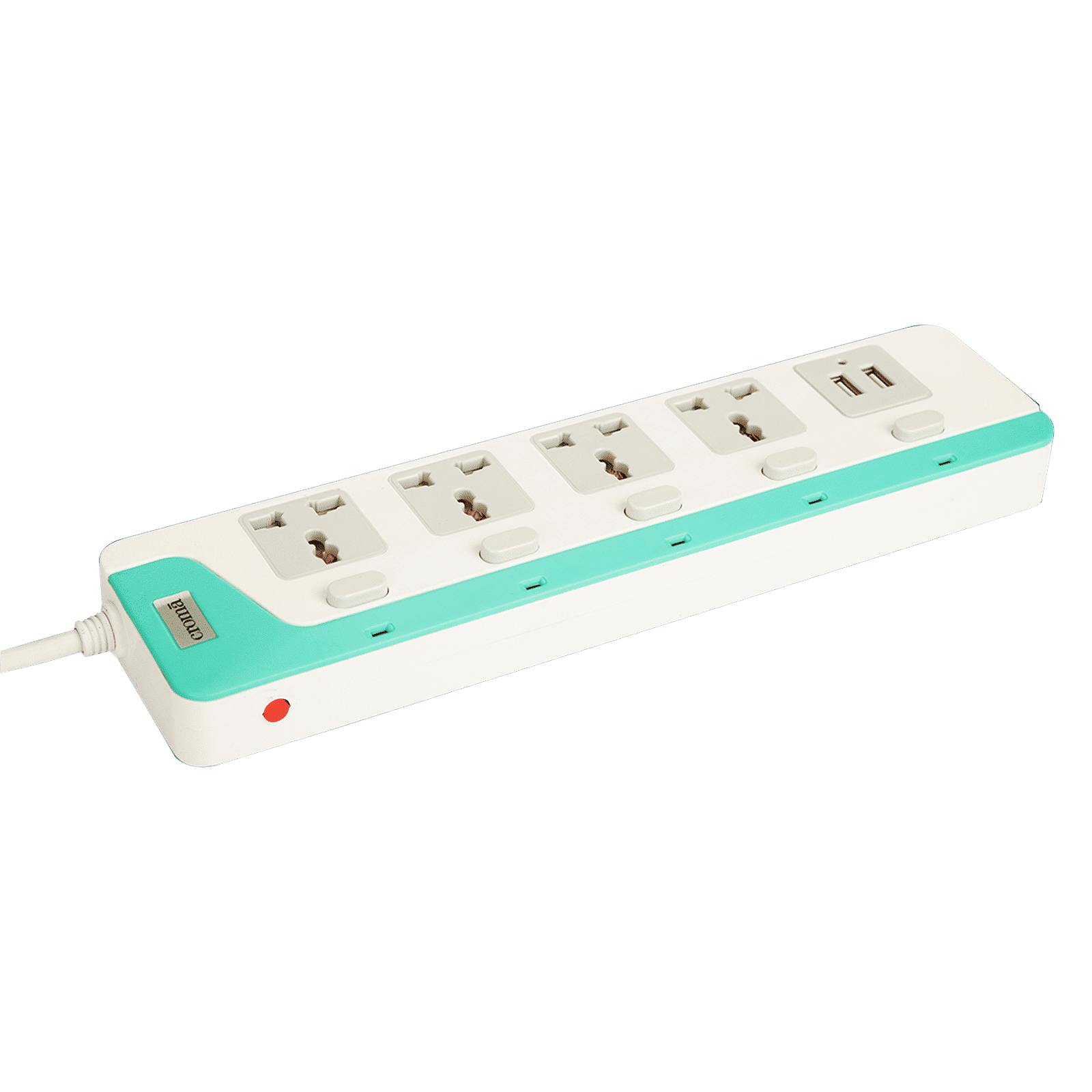 Croma 6 Amps 4 Sockets Surge Protector with Individual Switch (2 Meters, Child Safety Shutters, CRCP1001, Blue) Croma 6 Amps 4 Sockets Surge Protector with Individual Switch (2 Meters, Child Safety Shutters, CRCP1001, Blue)_1