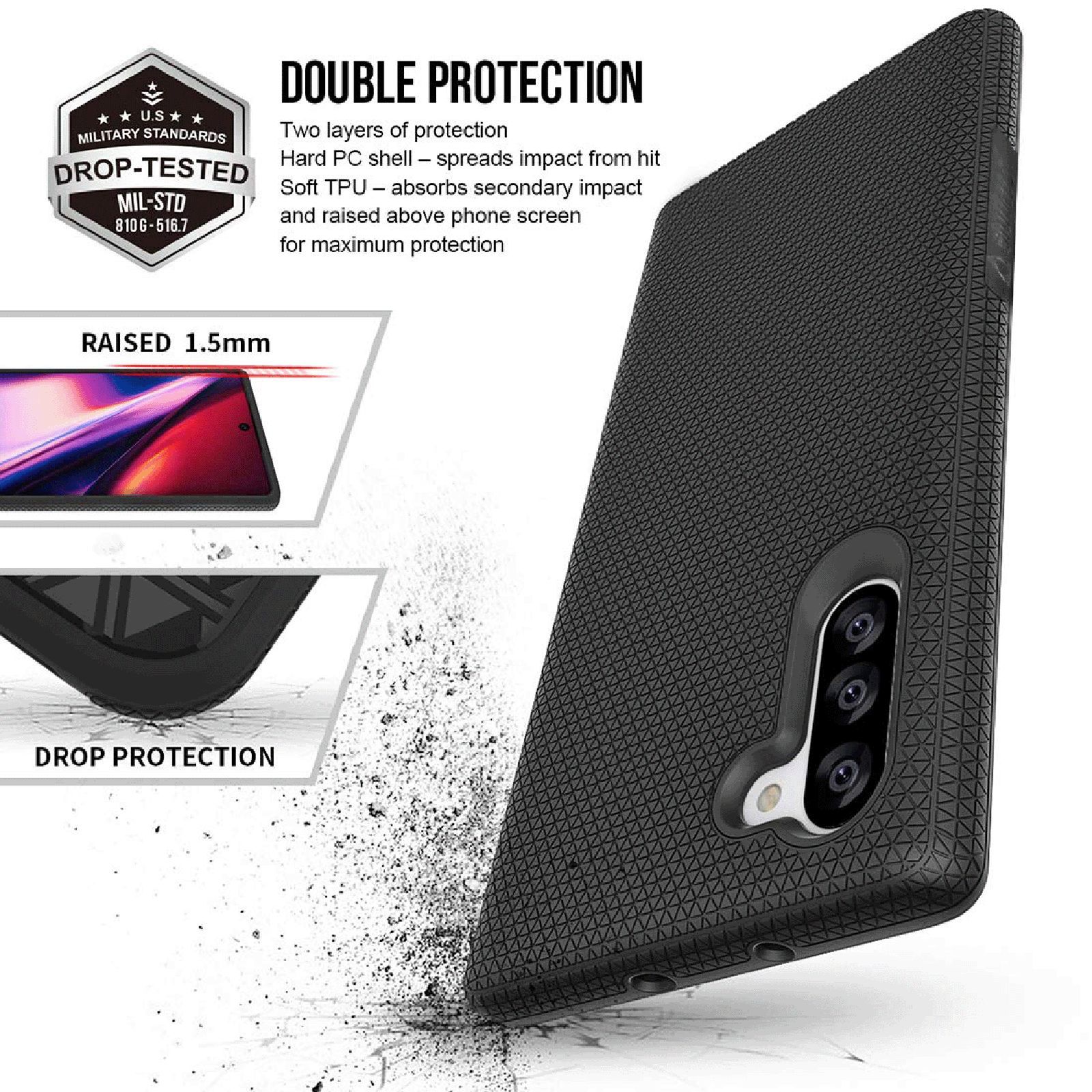 stuffcool Spike Hard Polycarbonate Back Cover for Samsung Galaxy Note 10 (Camera Protection, Black)_5
