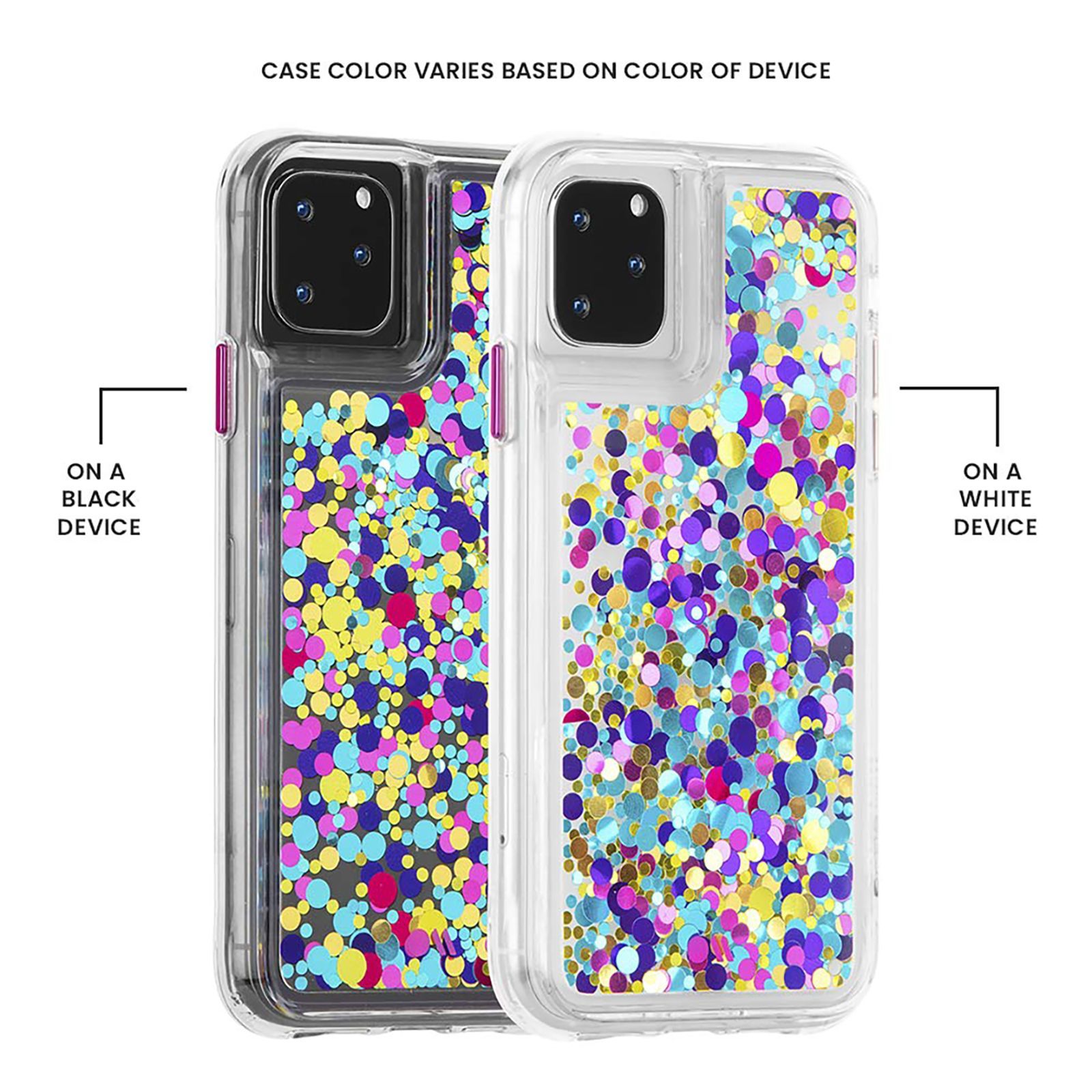 Case-Mate Waterfall Glitter Polycarbonate Back Cover for Apple iPhone 11 Pro Max (Wireless Charging Compatible, Confetti)_10