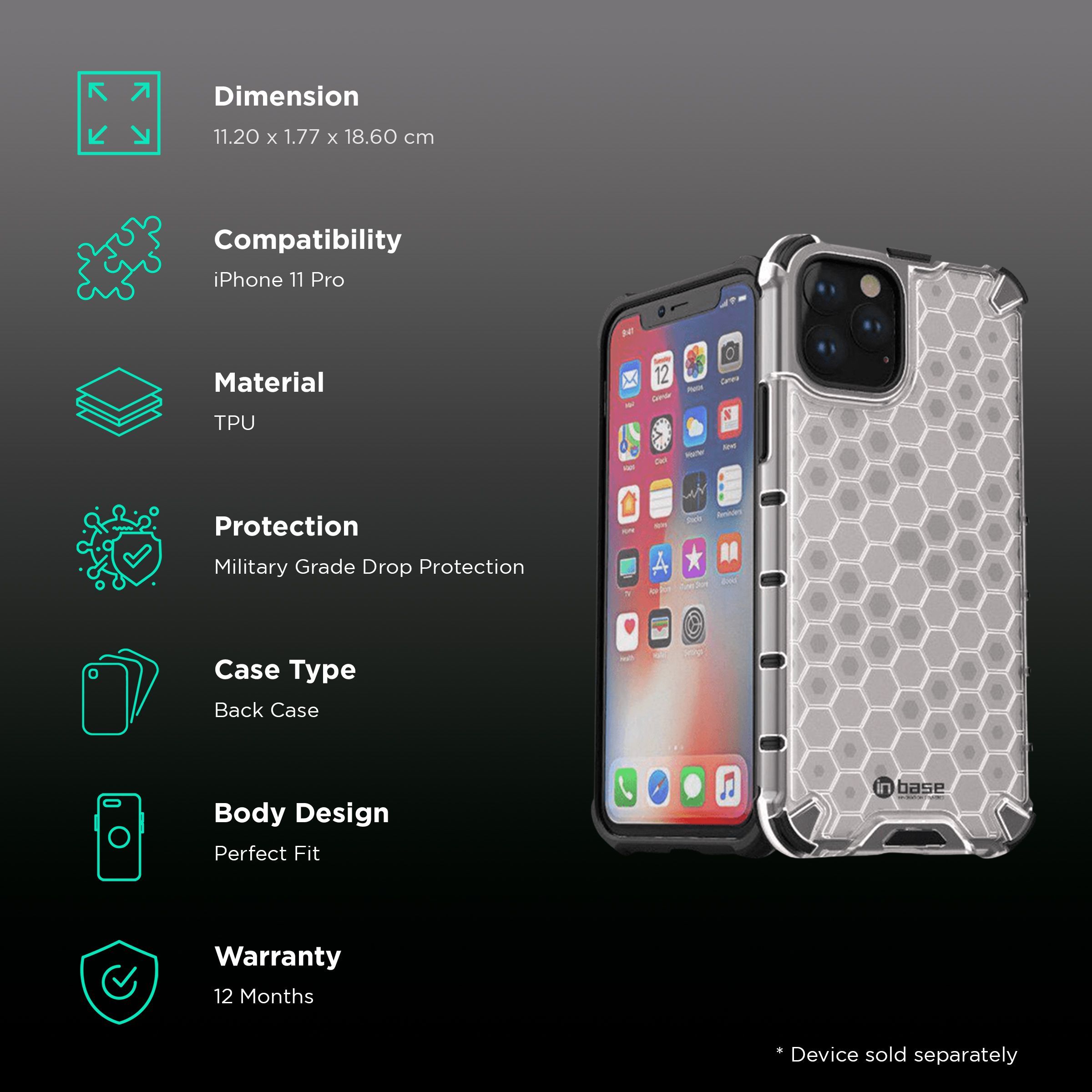 in base XD Series TPU Back Cover for Apple iPhone 11 Pro (Military Grade Drop Protection, Black)_2