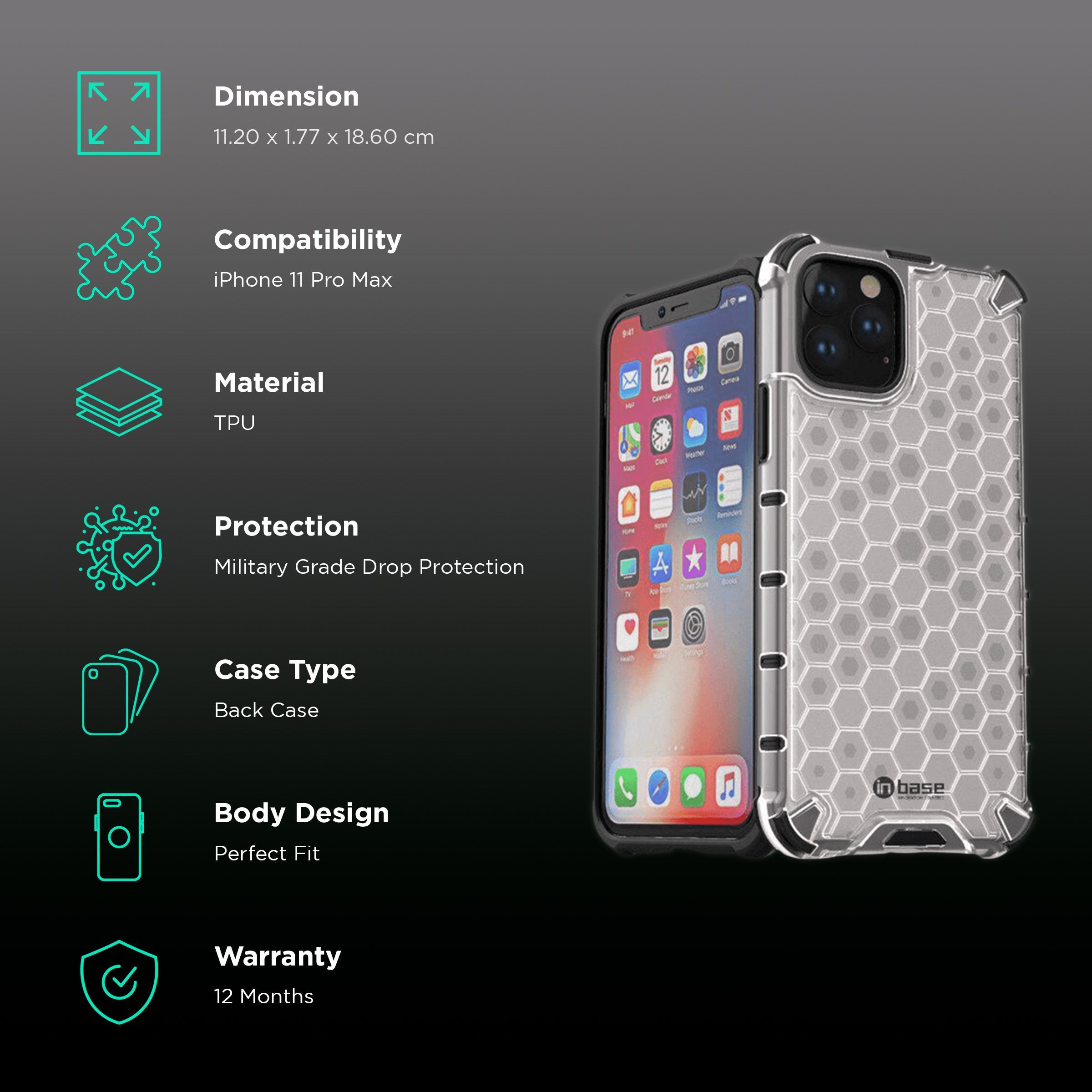 in base XD Series TPU Back Cover for Apple iPhone 11 Pro Max (Military Grade Drop Protection, Black)_2