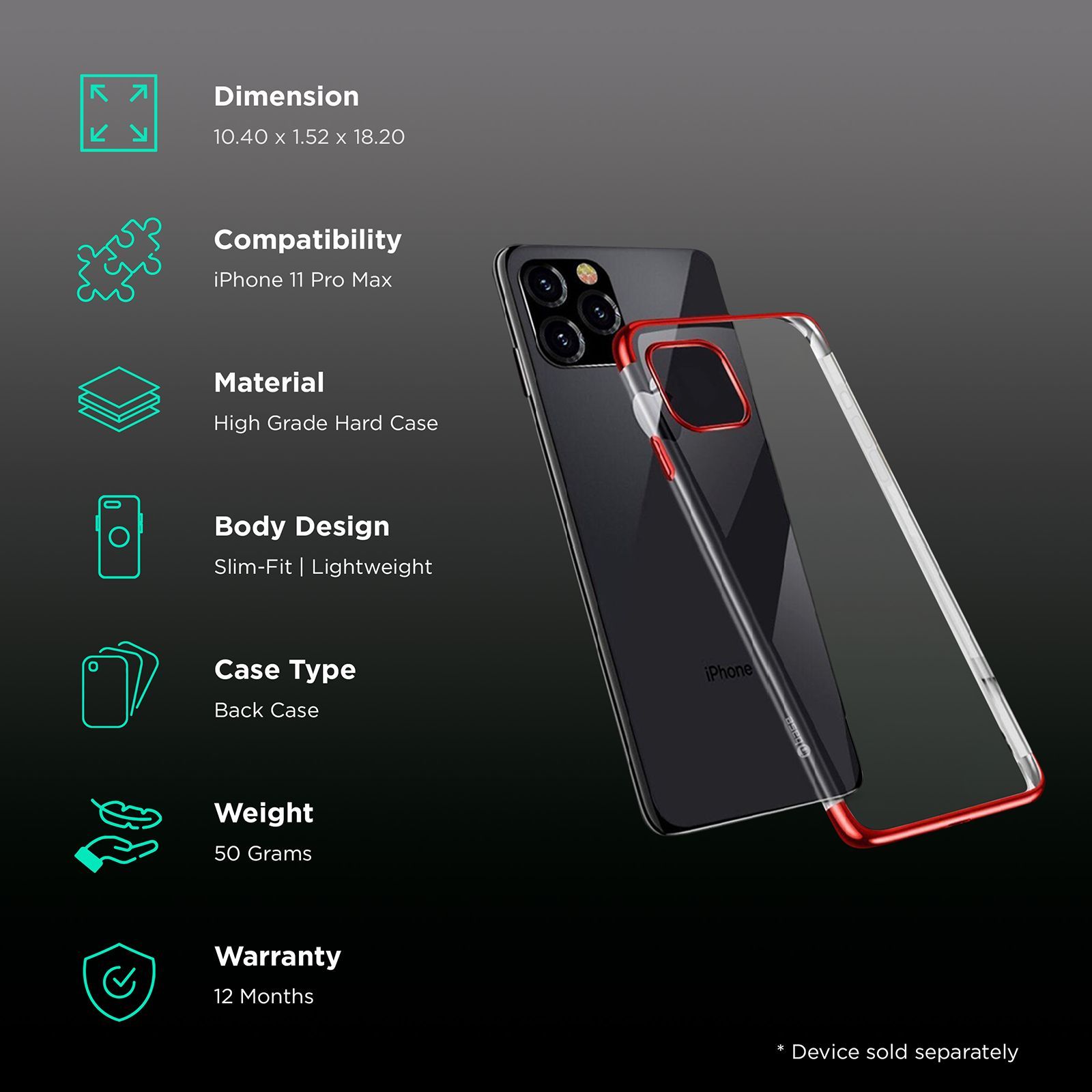 in base Luxury Case Hard Plastic Back Cover for Apple iPhone 11 Pro Max (Lightweight, Clear)_2