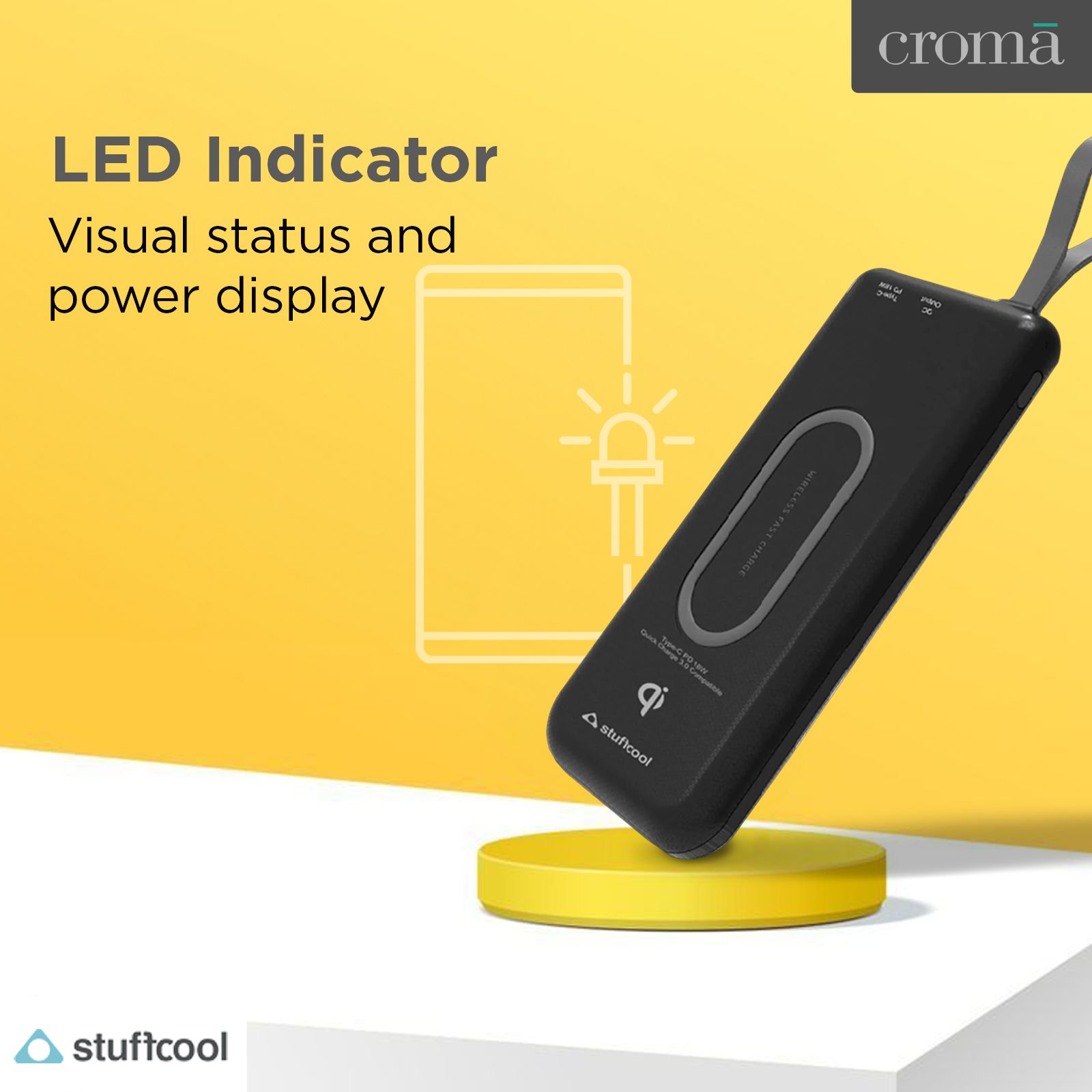 Stuffcool WB110 10000 mAh Powerbank (1 Port, LED Indicator, Black)_4