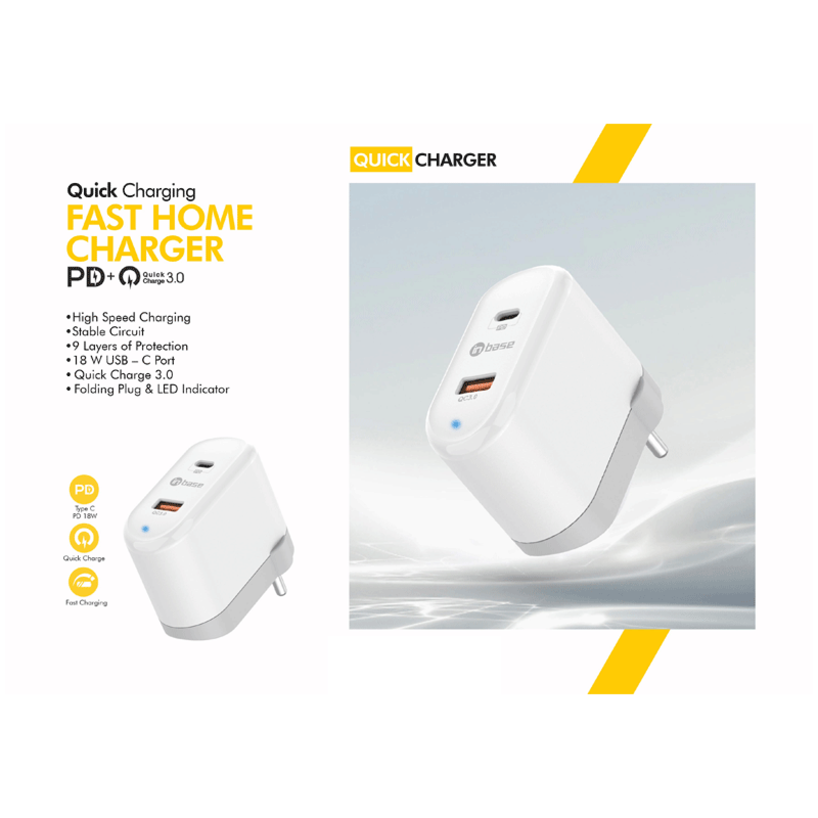 in base 18W Type C Fast Charger (Adapter Only, Quick Charge 3.0, White)_4