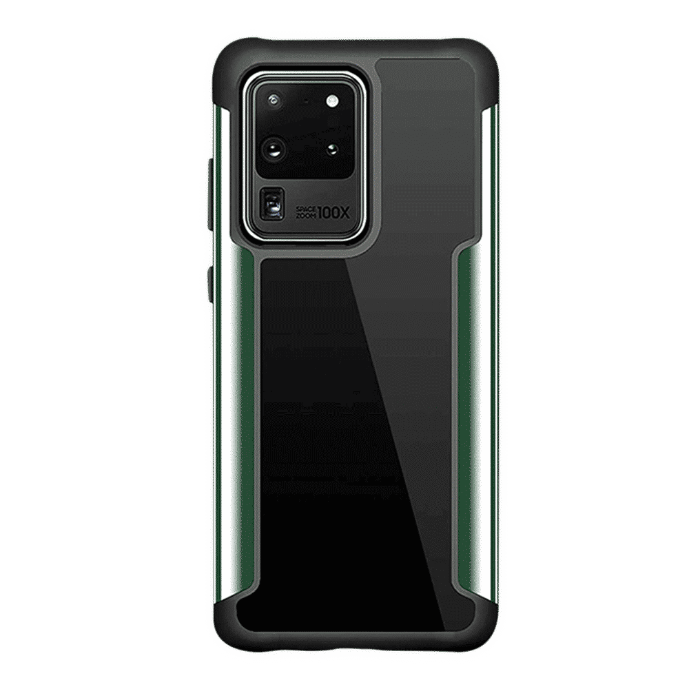 in base Ipak Tuf Polyurethane Back Cover for SAMSUNG Galaxy S20 Ultra (Lightweight, Green with Black)_8