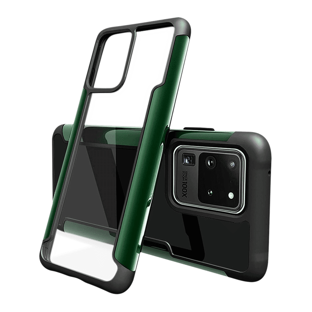 in base Ipak Tuf Polyurethane Back Cover for SAMSUNG Galaxy S20 Ultra (Lightweight, Green with Black)_4