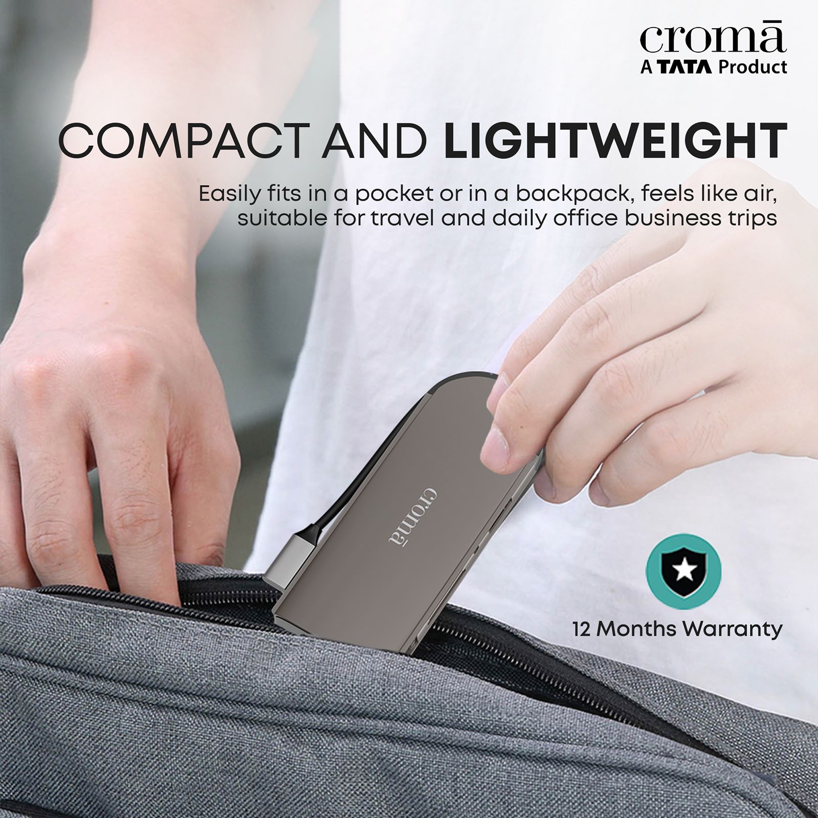 Croma 10-in-1 USB 3.0 Type C to USB 3.0 Type C, USB 3.0 Type A, SD Card Slot, TF Card Reader, RJ45, VGA Port, HDMI, 3.5mm Stereo Multi-Port Hub (High Speed Transfer Data, Silver)_7