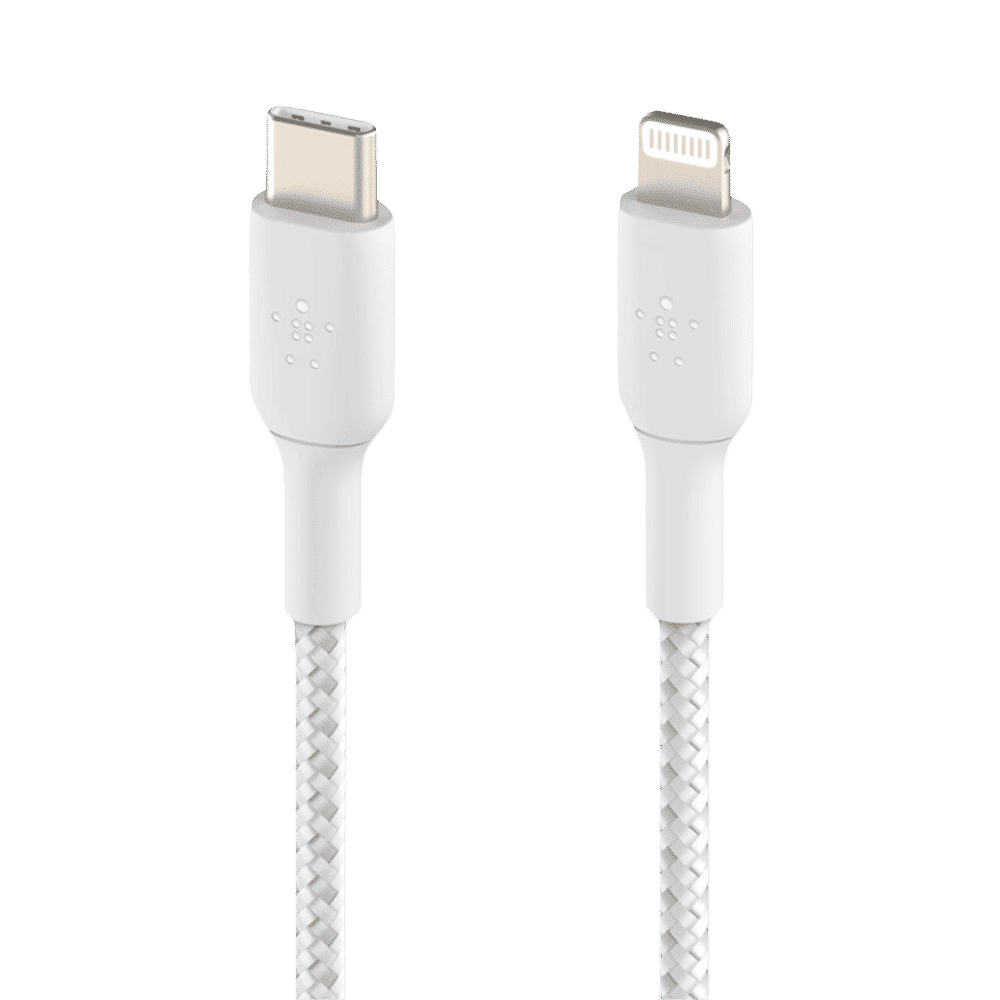 belkin Boost Charge USB 2.0 Type C to Lightning Charging Cable (Double Braided Nylon, White) belkin Boost Charge USB 2.0 Type C to Lightning Charging Cable (Double Braided Nylon, White)_4