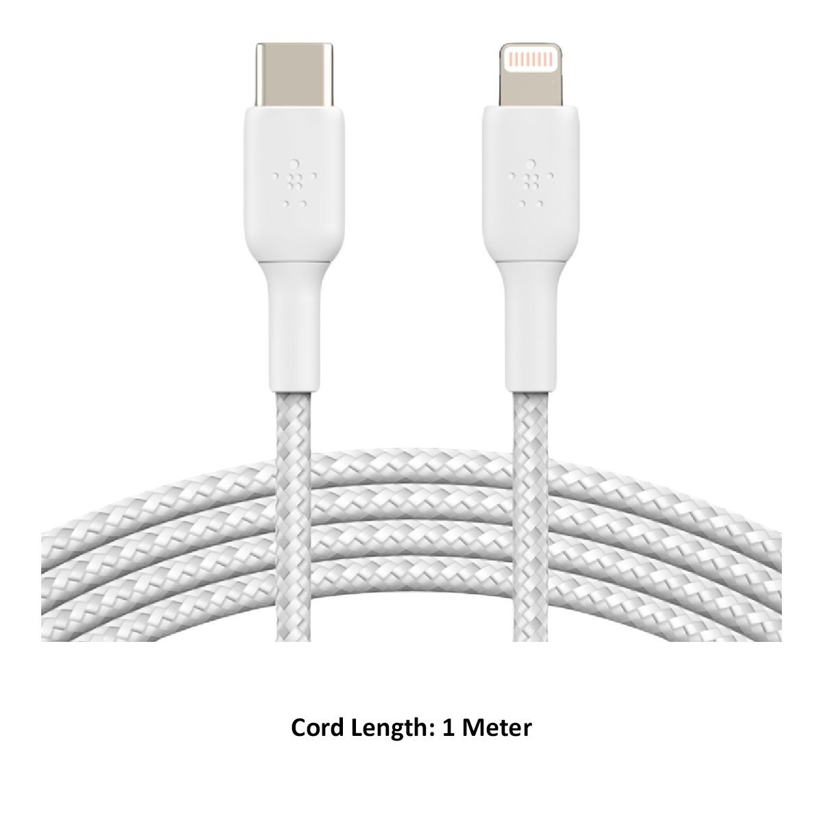 belkin Boost Charge USB 2.0 Type C to Lightning Charging Cable (Double Braided Nylon, White) belkin Boost Charge USB 2.0 Type C to Lightning Charging Cable (Double Braided Nylon, White)_7