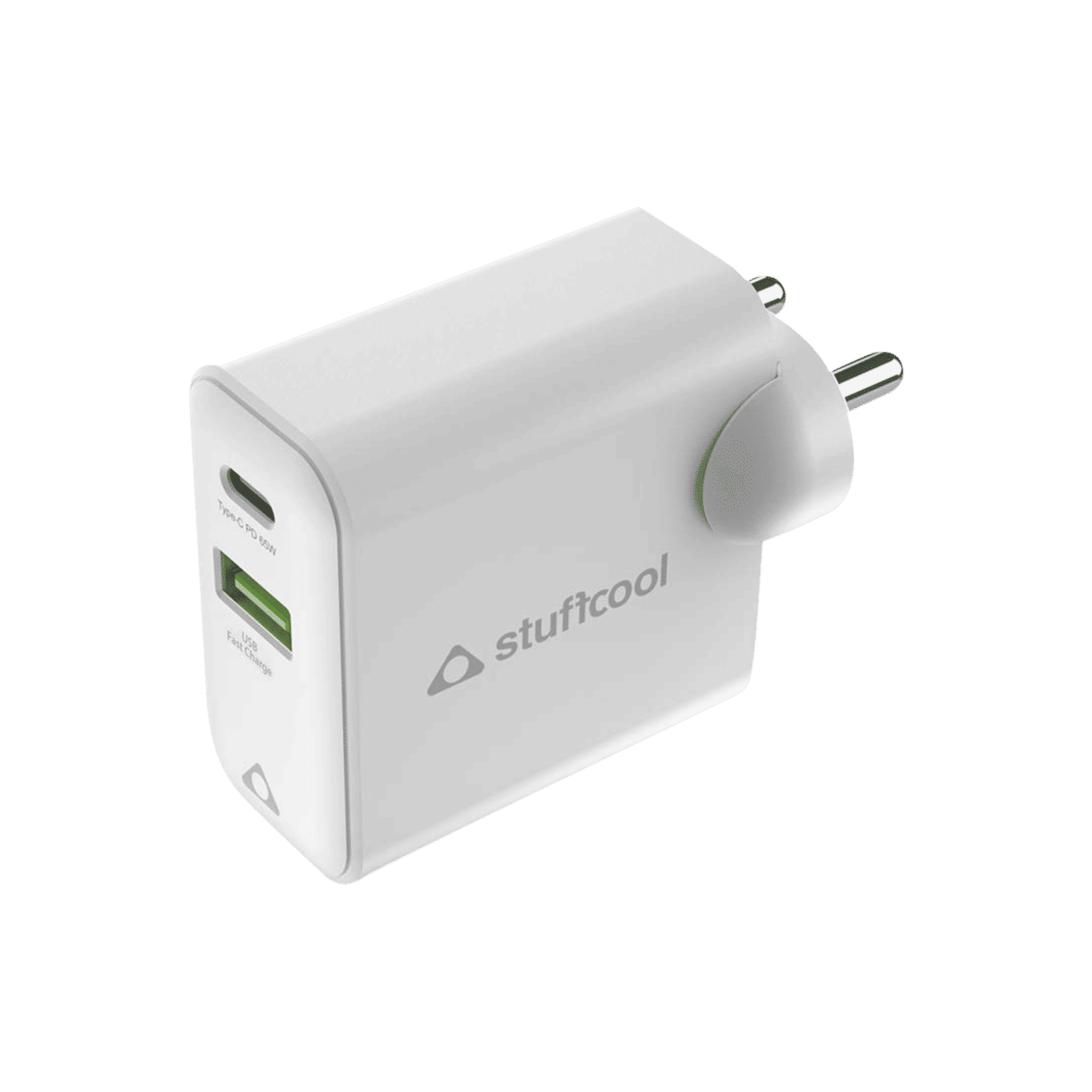 stuffcool Napoleon 65 Watts 2-Port USB Wall Charging Adapter (Gallium Nitride Technology, PD65W, White)_1