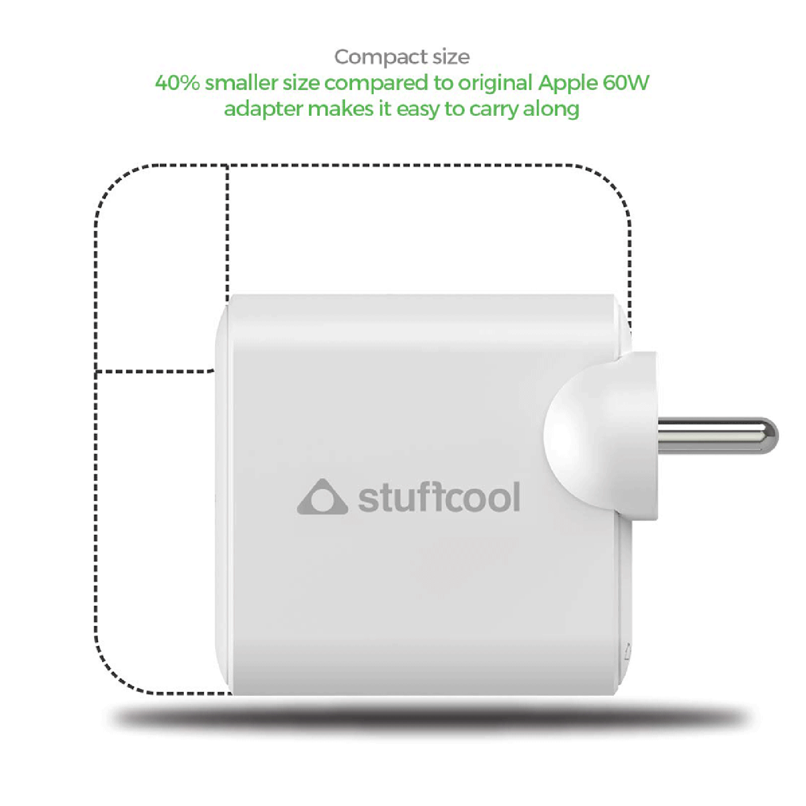 stuffcool Napoleon 65 Watts 2-Port USB Wall Charging Adapter (Gallium Nitride Technology, PD65W, White)_5