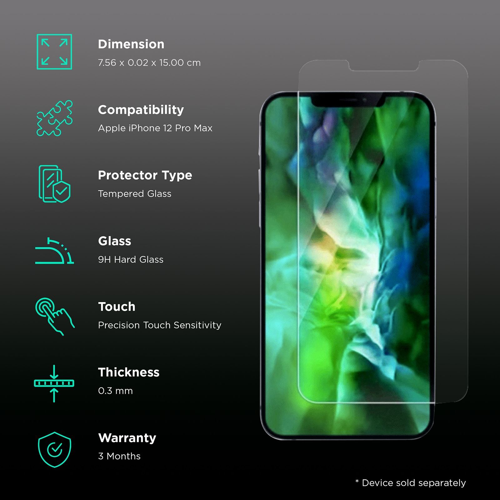 scratchgard Tempered Glass Screen Protector For Apple iPhone 12 Pro Max (Fingerprint Resistant)_3